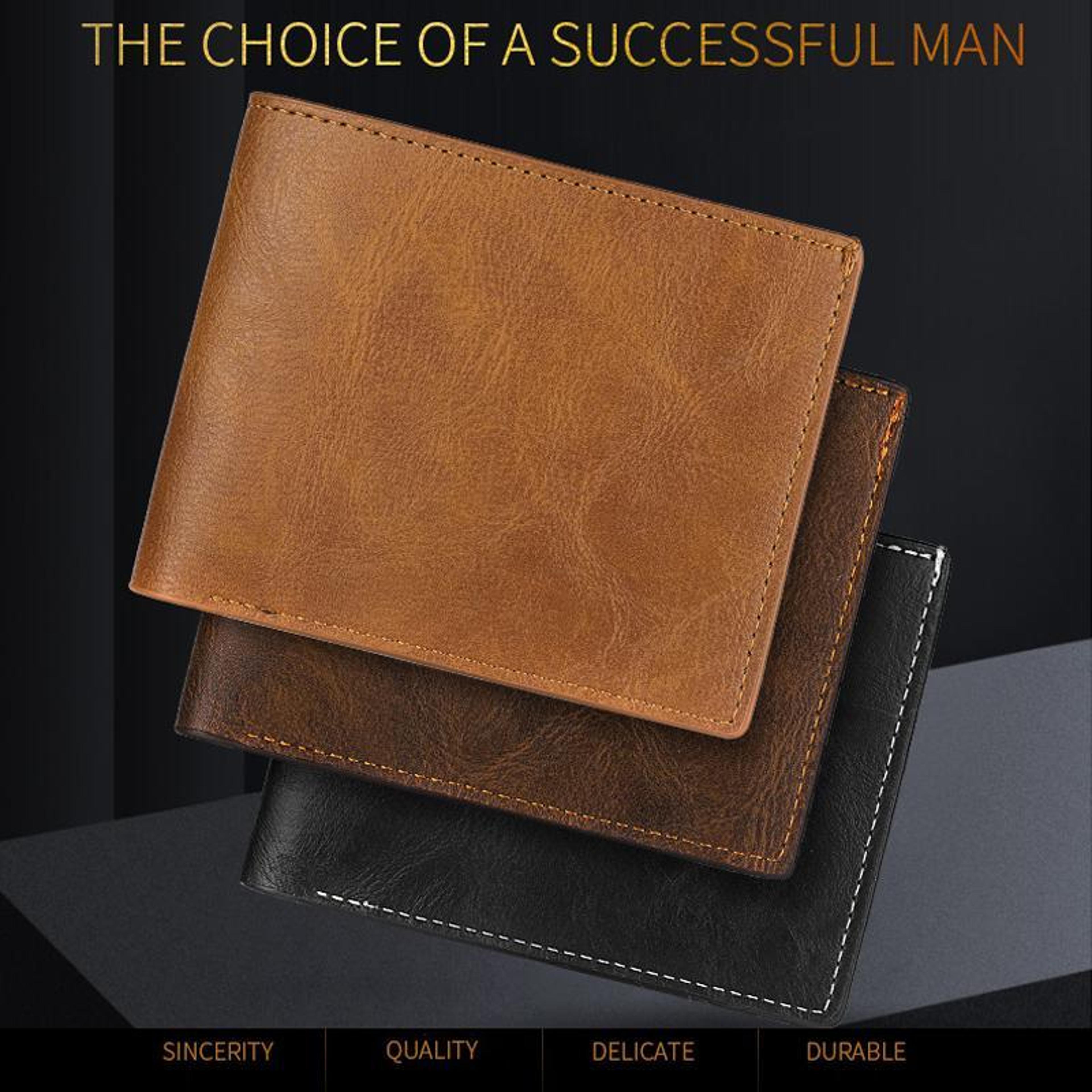 Retro Mens Leather Wallet Slim Bifold Wallet With Money Clip Card Holder And Zipper Coin Pocket 7