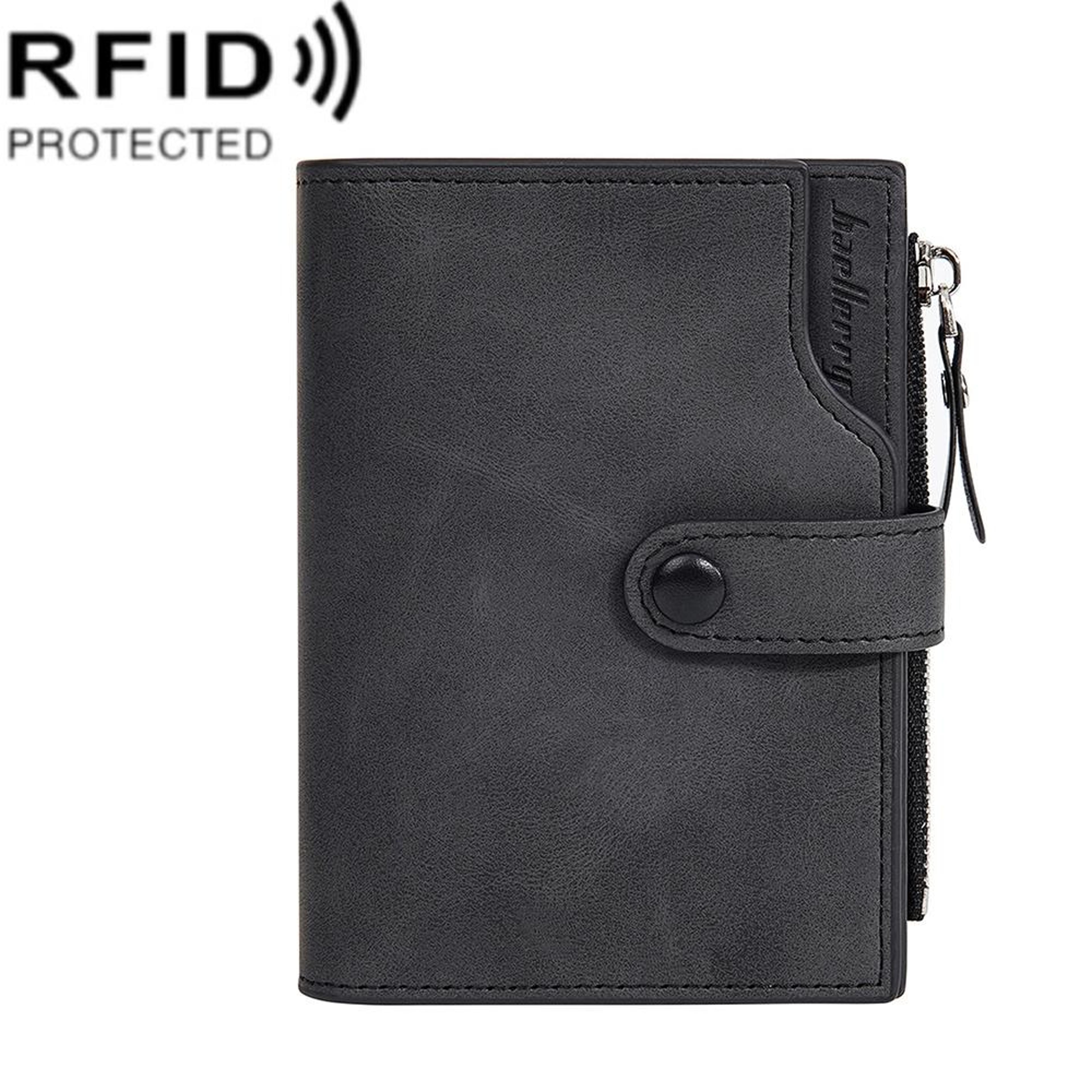 RFID Wallet Compact Trifold Wallet With Zipper Coin Purse And Card Holder 7