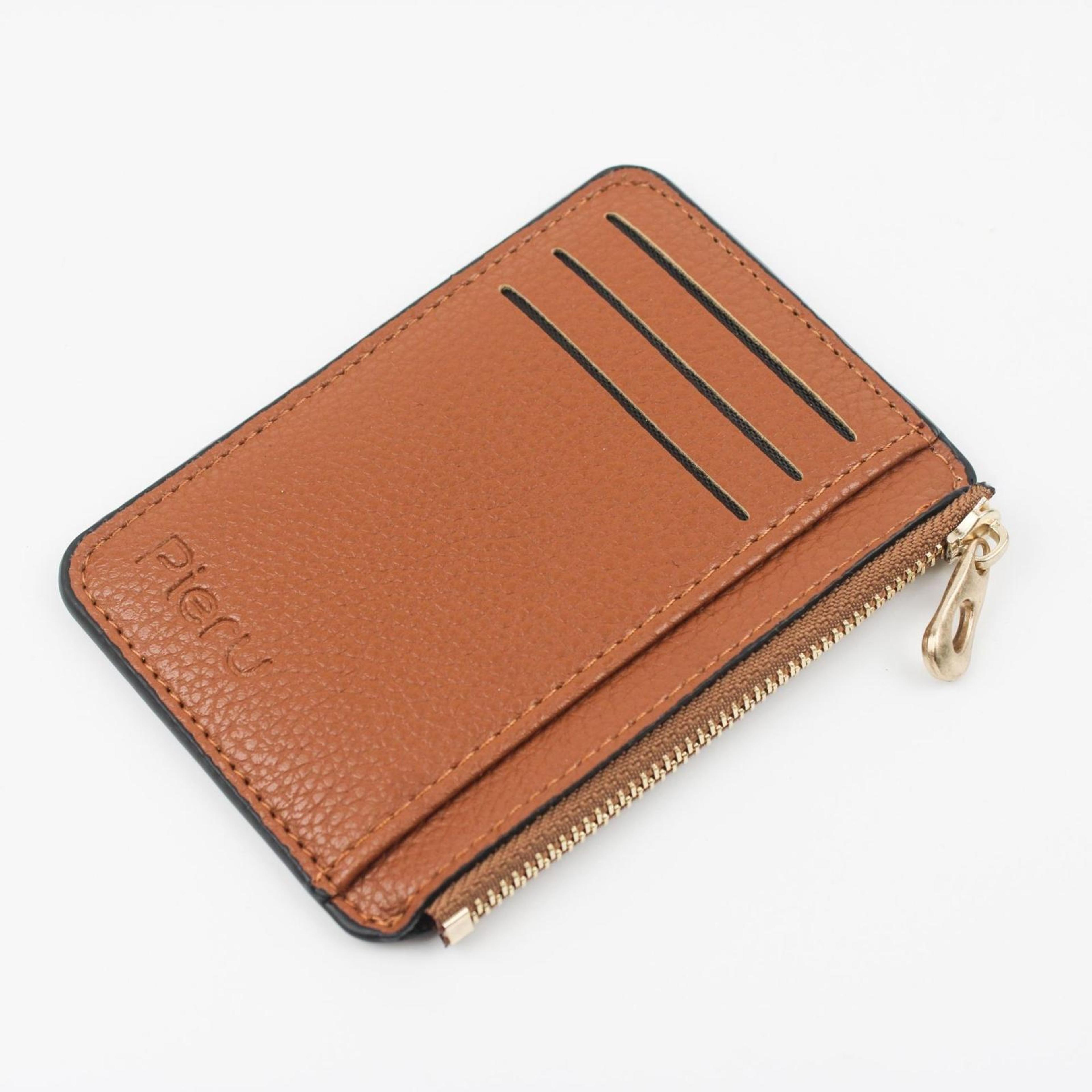 Large Capacity Card Holder Wallet Ultra Thin Zipper Card Holder PU Leather Coin Purse 8