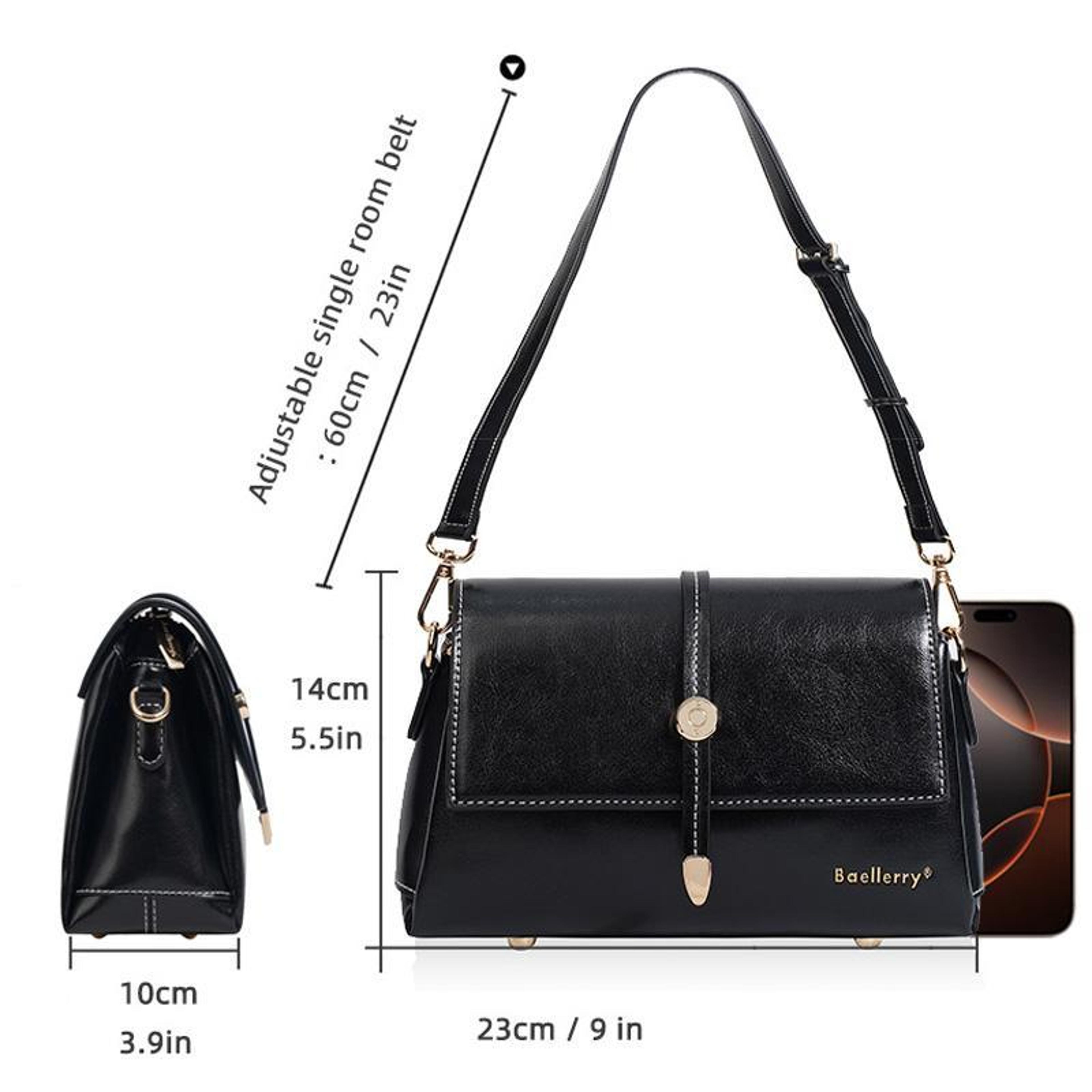 Vintage Crossbody Bag For Women Waxed PU Leather Small Square Shoulder Purse With Metal Buckle 3