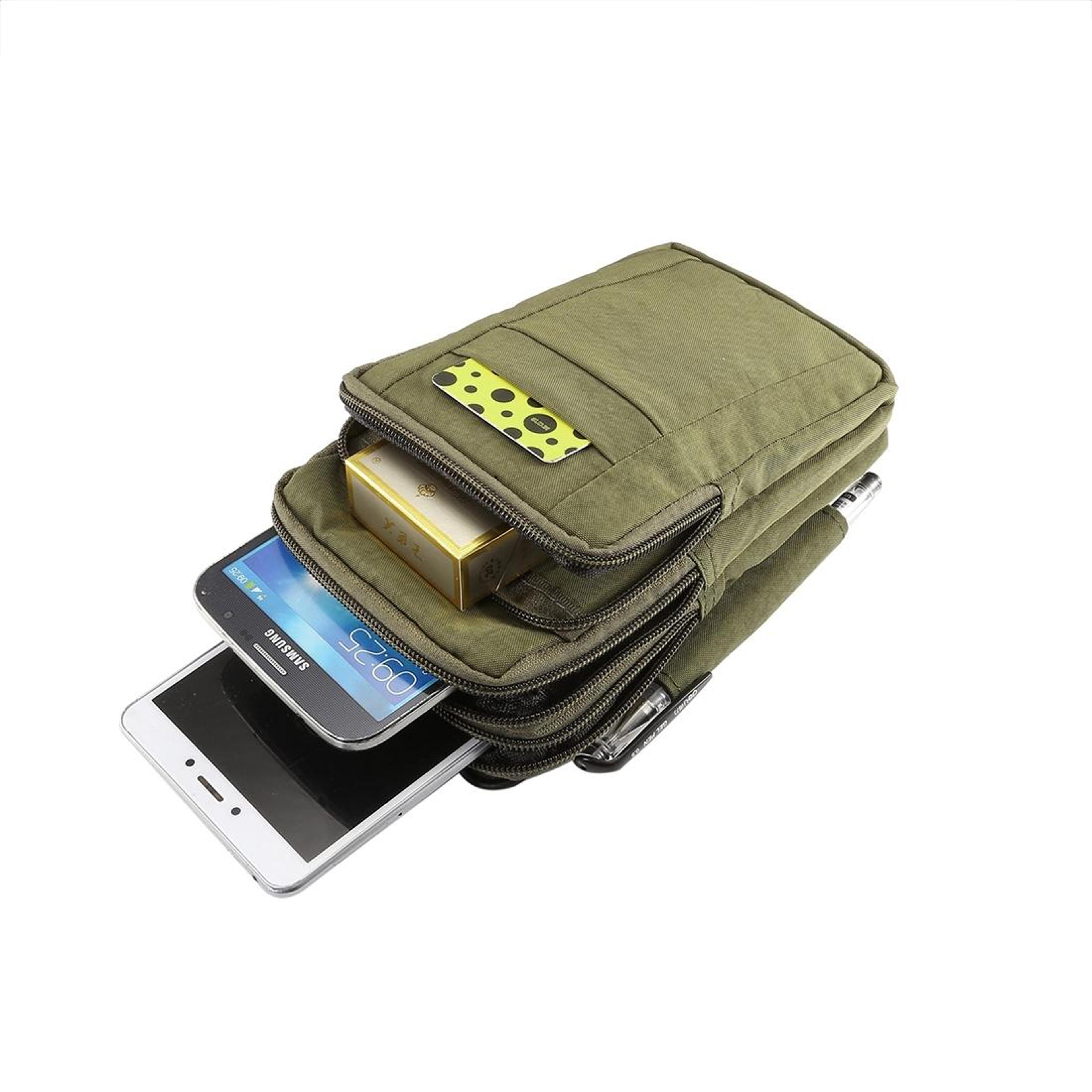 Outdoor Phone Holster Nylon Belt Phone Pouch Crossbody Phone Bag With Carabiner For 7 Inch Phones 2