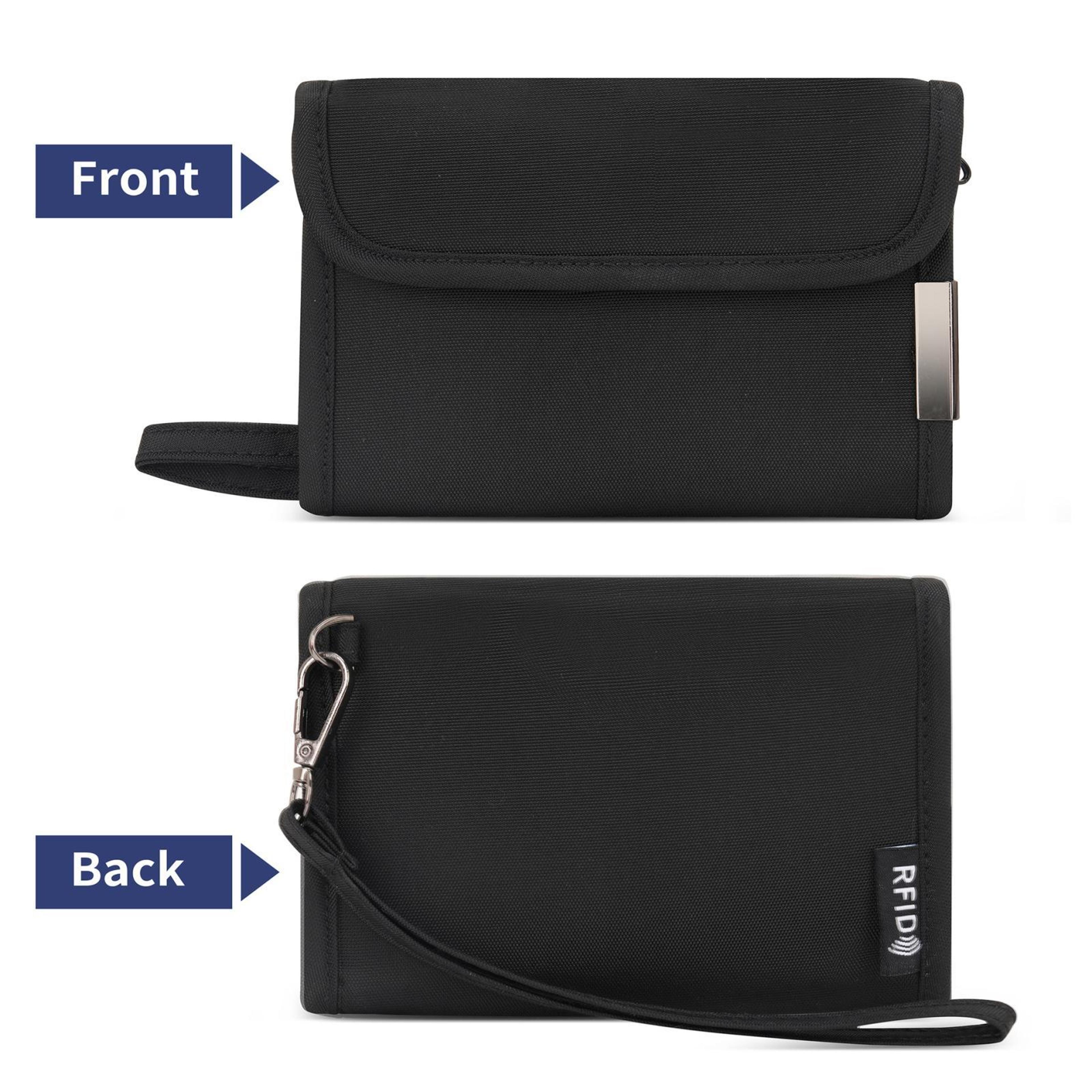 RFID Blocking Travel Card Holder Wallet With Coin Pouch And Passport Organizer 5