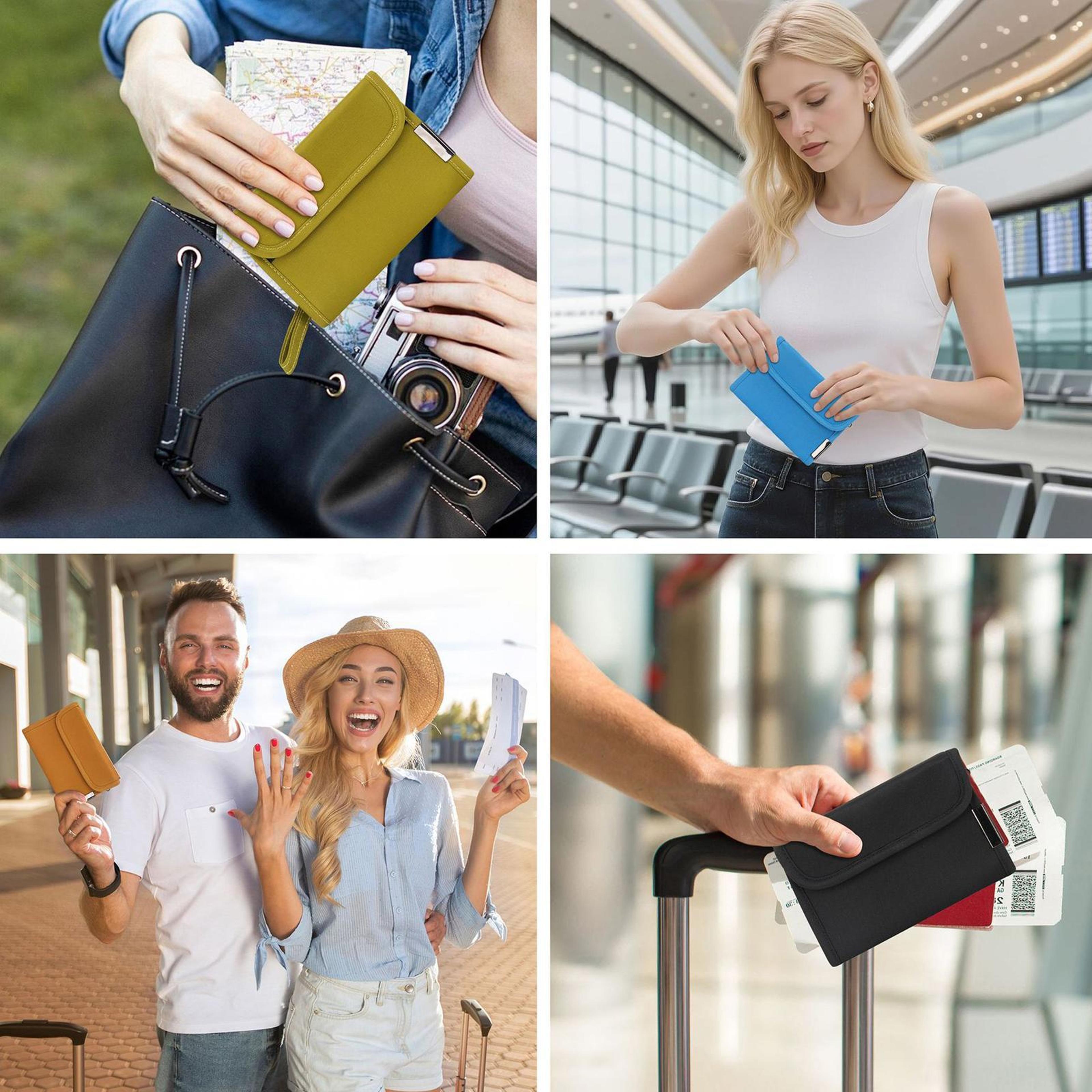 RFID Blocking Travel Card Holder Wallet With Coin Pouch And Passport Organizer 6