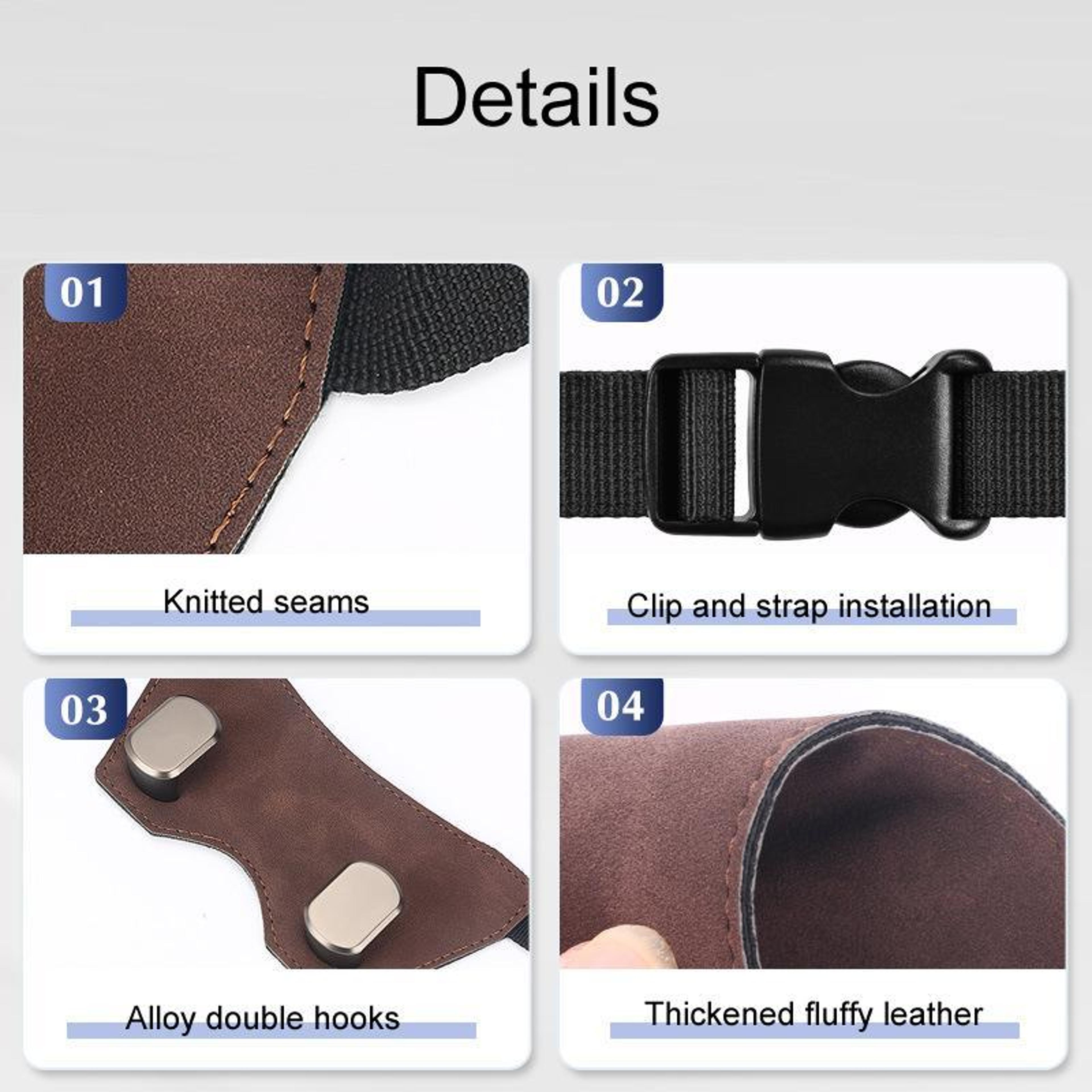 Luxury Fur Car Seat Storage Hook With 360 Rotating Double Metal Hooks For OnePiece Sports Headrests 2