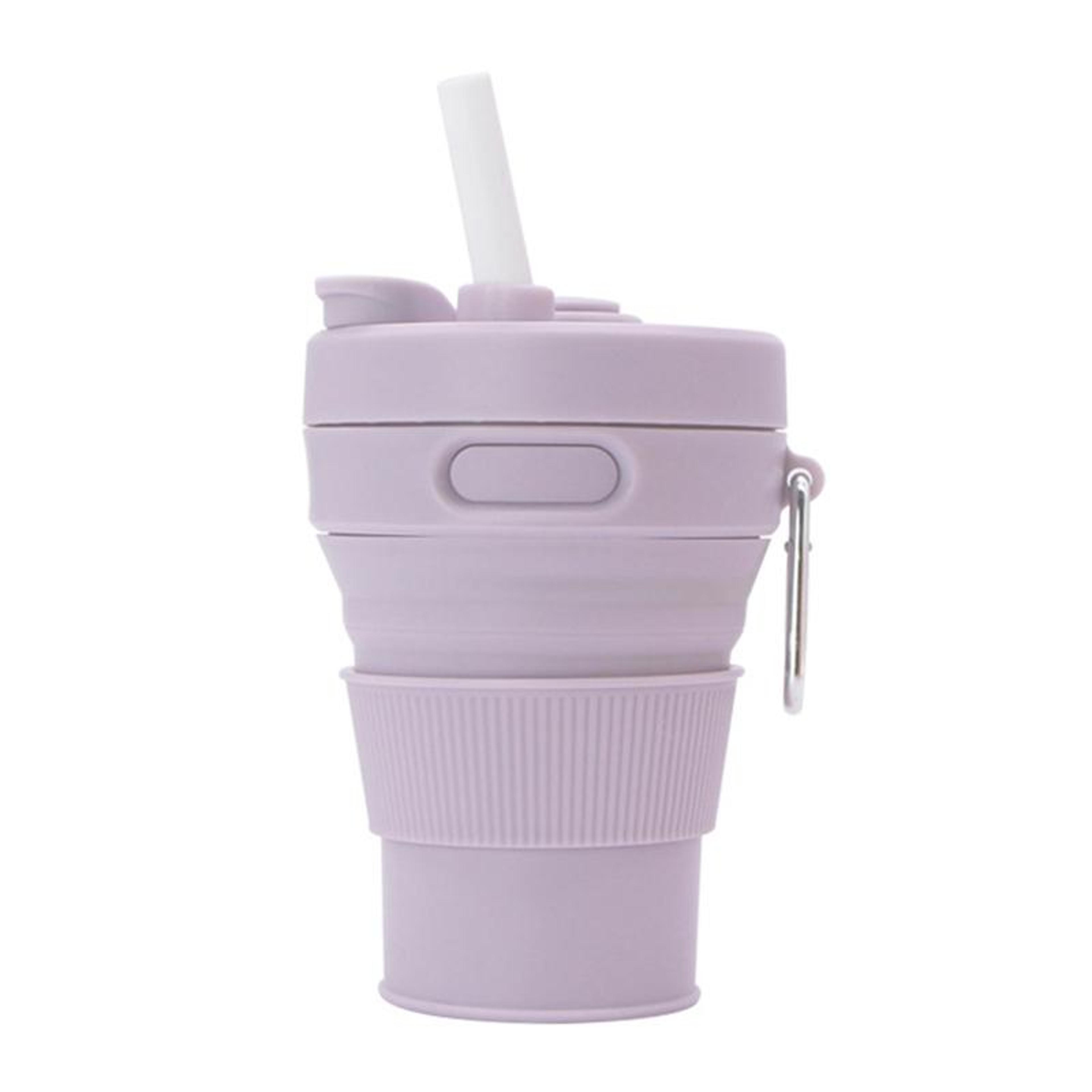 350ML Collapsible Silicone Cup With Straw Leakproof Portable Travel Mug For Hot And Cold Drinks 8