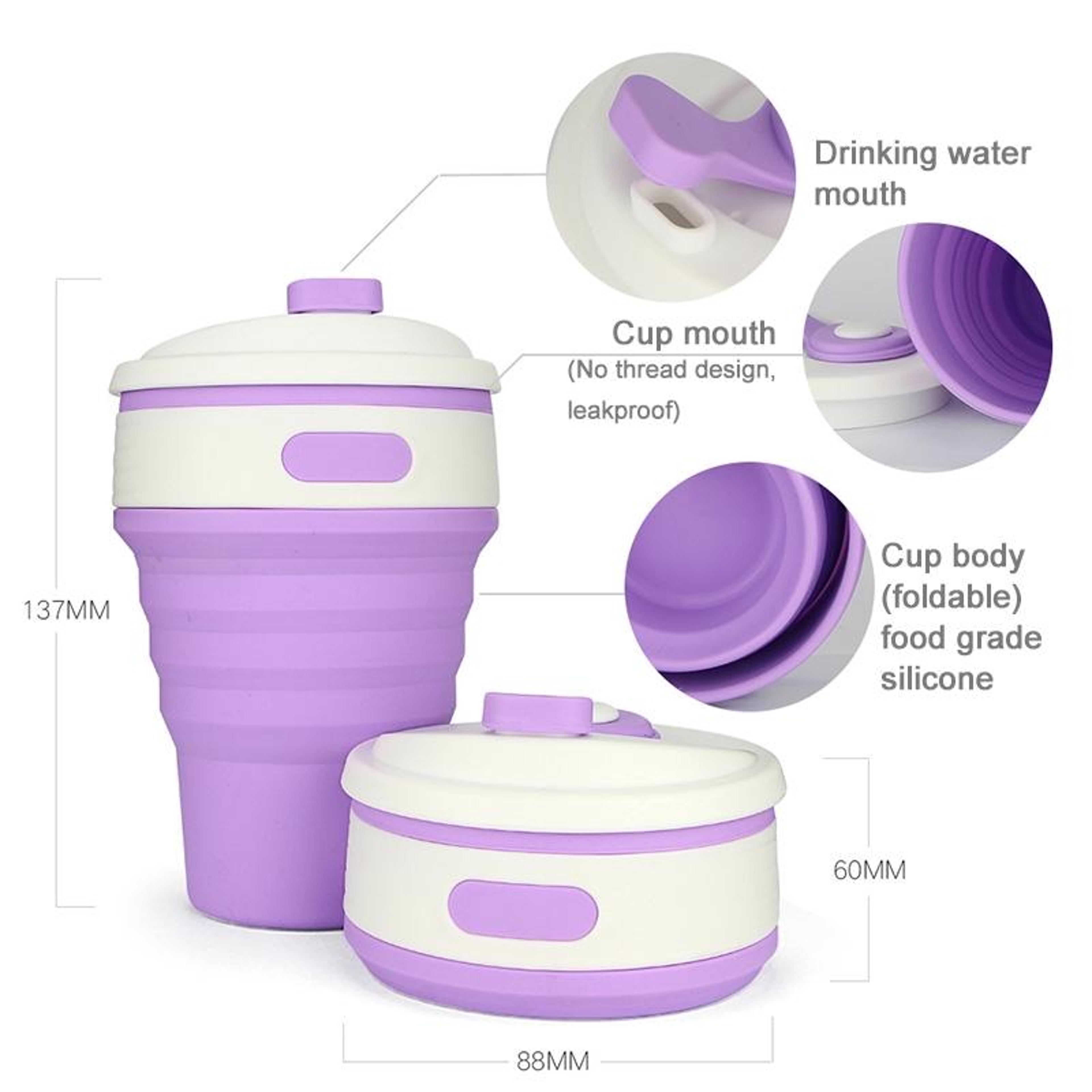 350ml Collapsible Silicone Travel Coffee Cup Portable Reusable Folding Mug 3