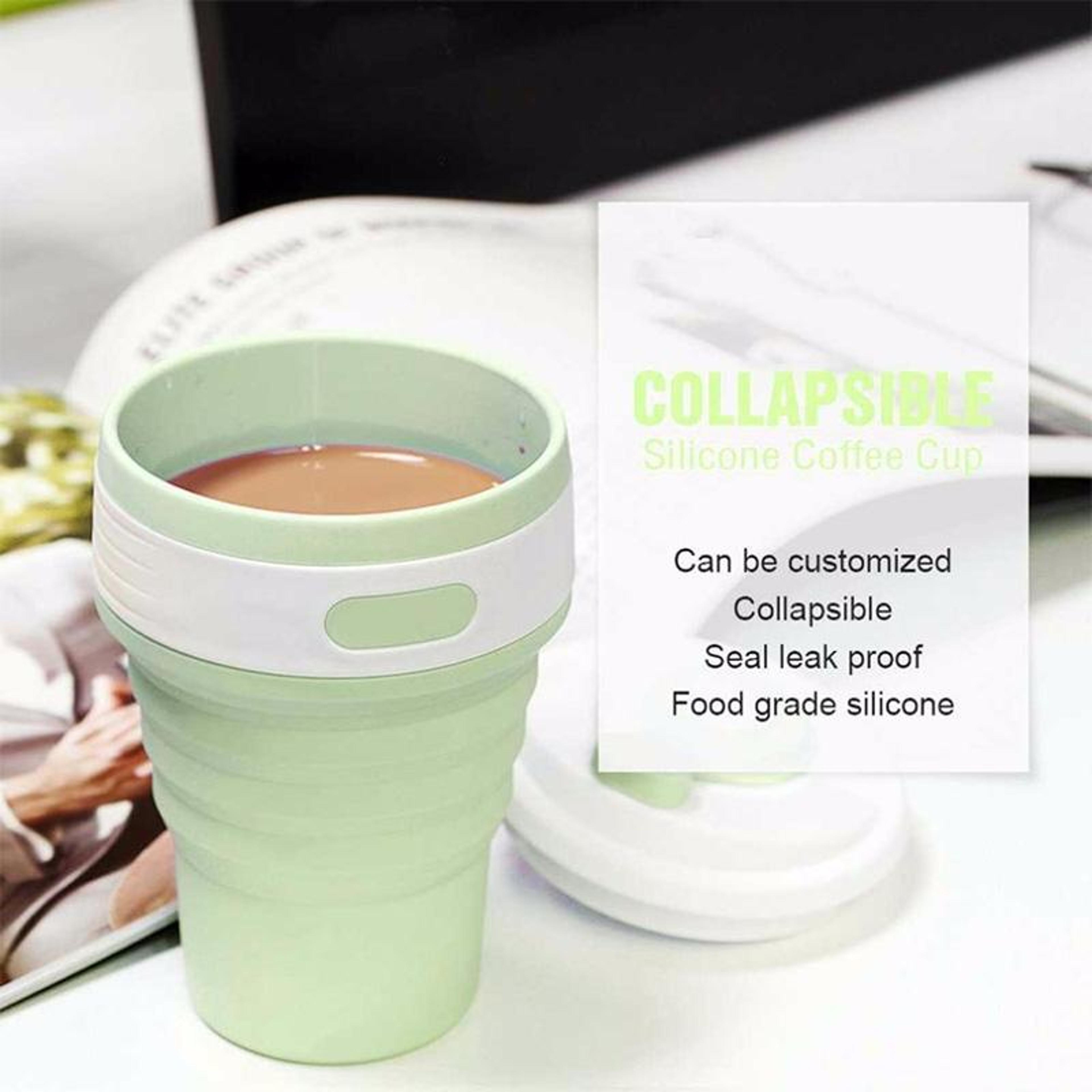 350ml Collapsible Silicone Travel Coffee Cup Portable Reusable Folding Mug 6