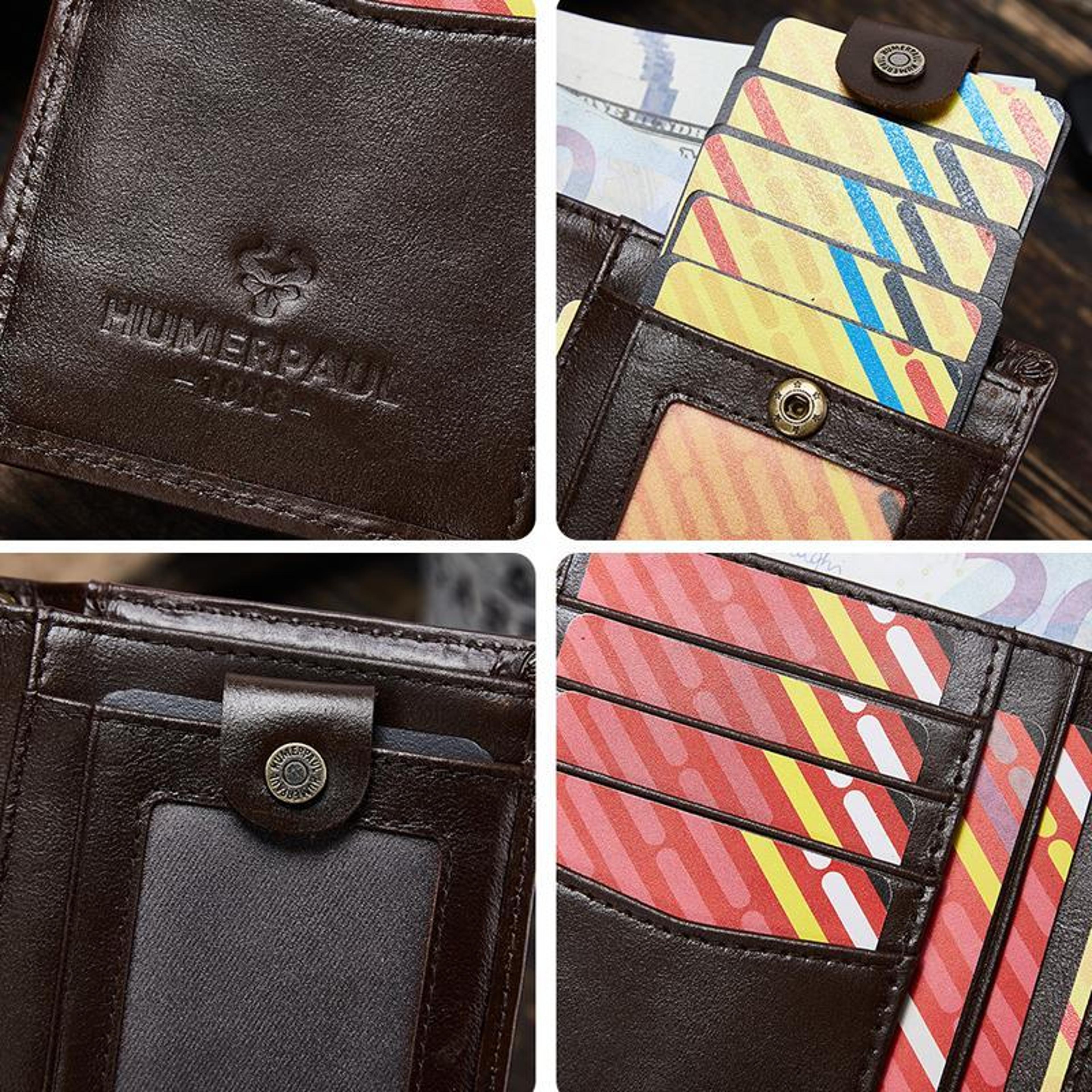 AirTag Wallet RFID Blocking Leather Card Holder With Pull Out Card Access 4