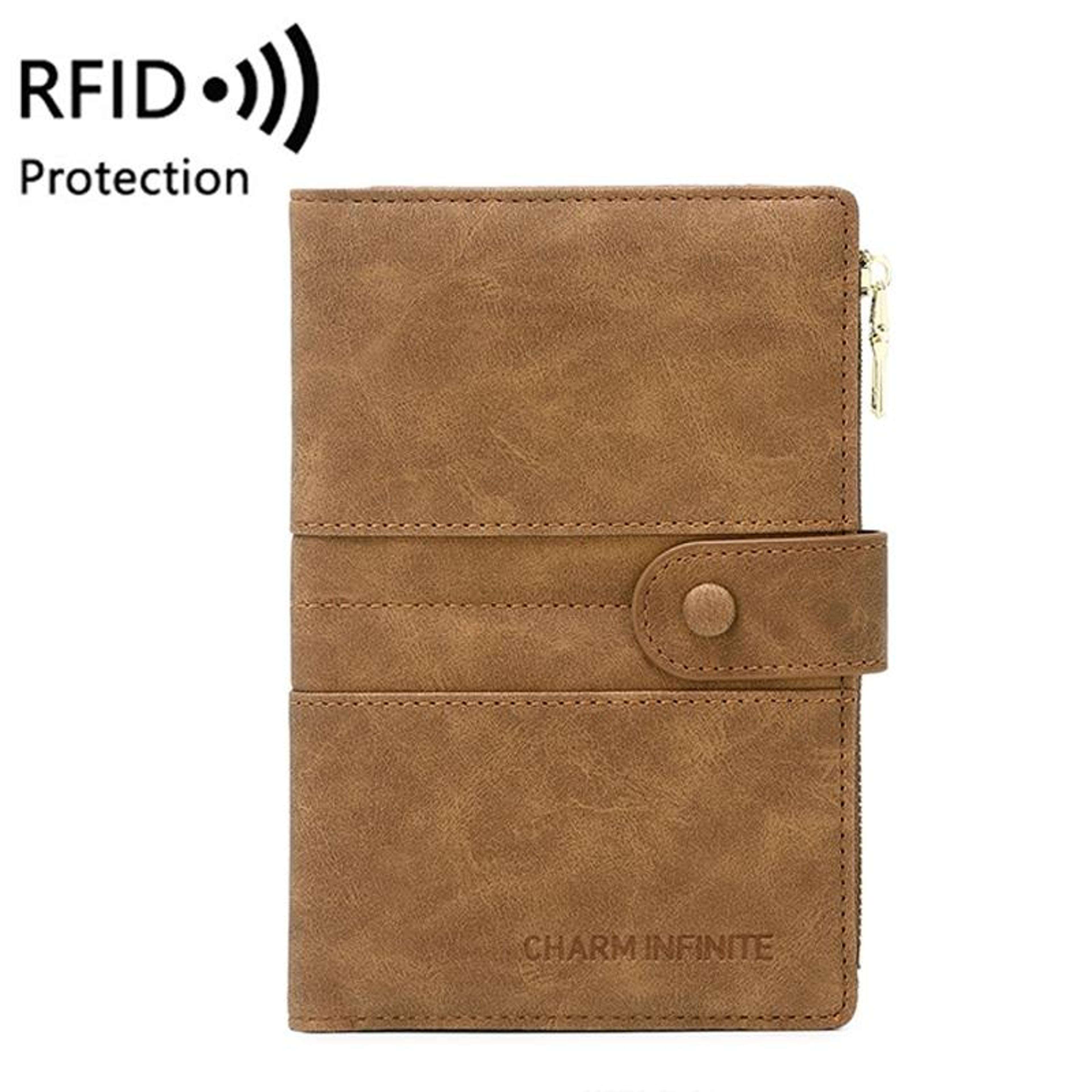 RFID Blocking Travel Passport Wallet Multi Card Document Organizer With Zipper 11