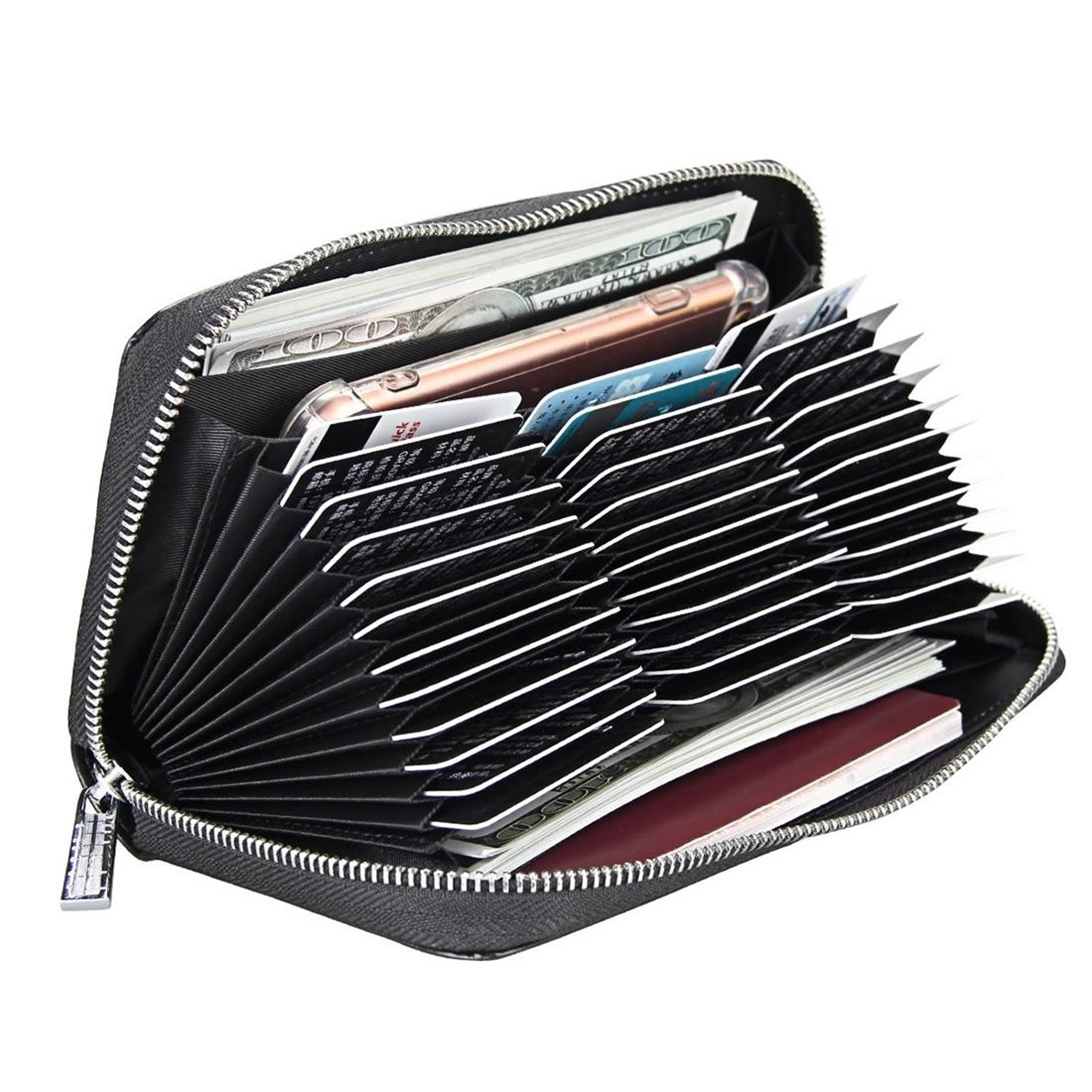 RFID Passport Wallet Genuine Leather Travel Document Organizer Long Wallet With Card Slots 4