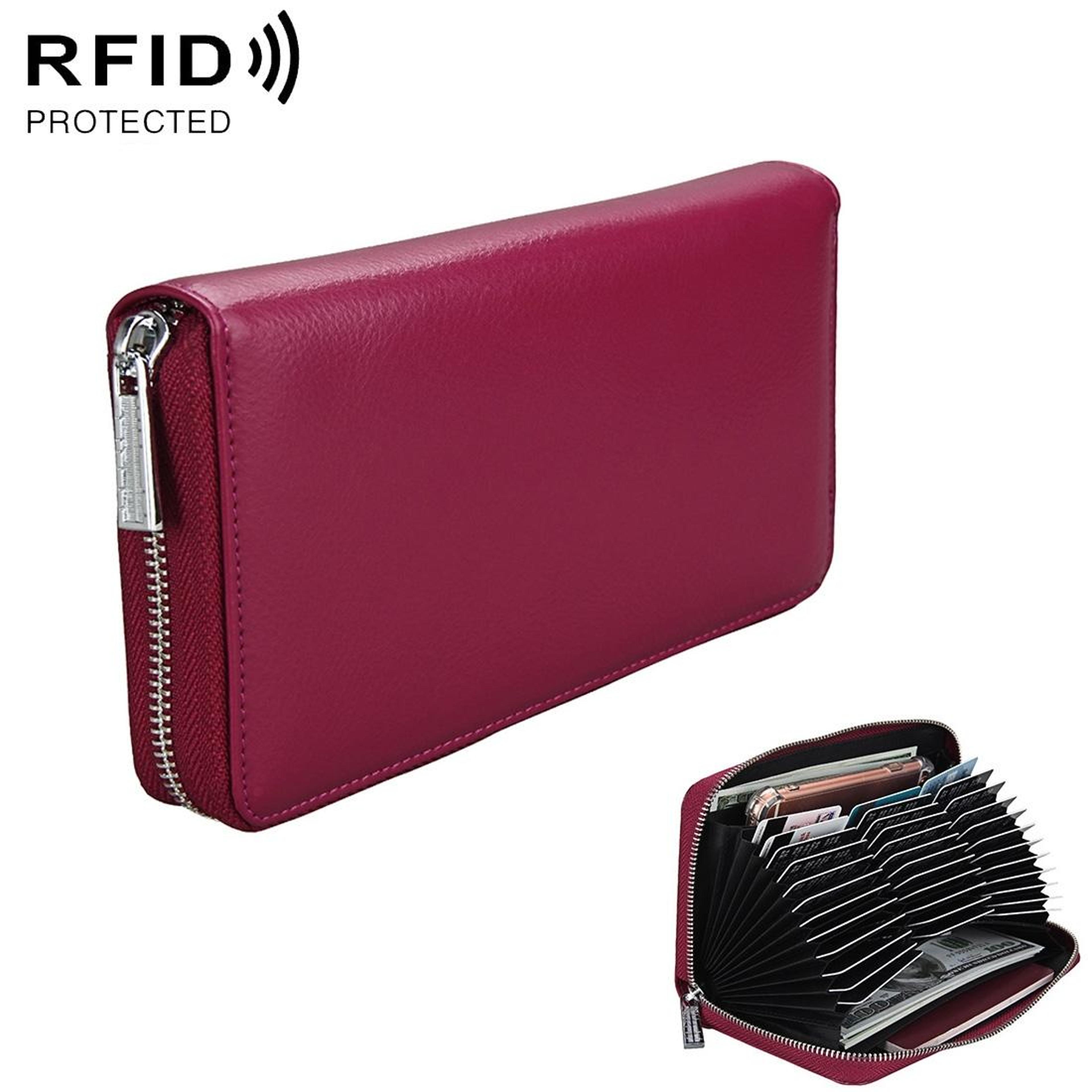 RFID Passport Wallet Genuine Leather Travel Document Organizer Long Wallet With Card Slots 11