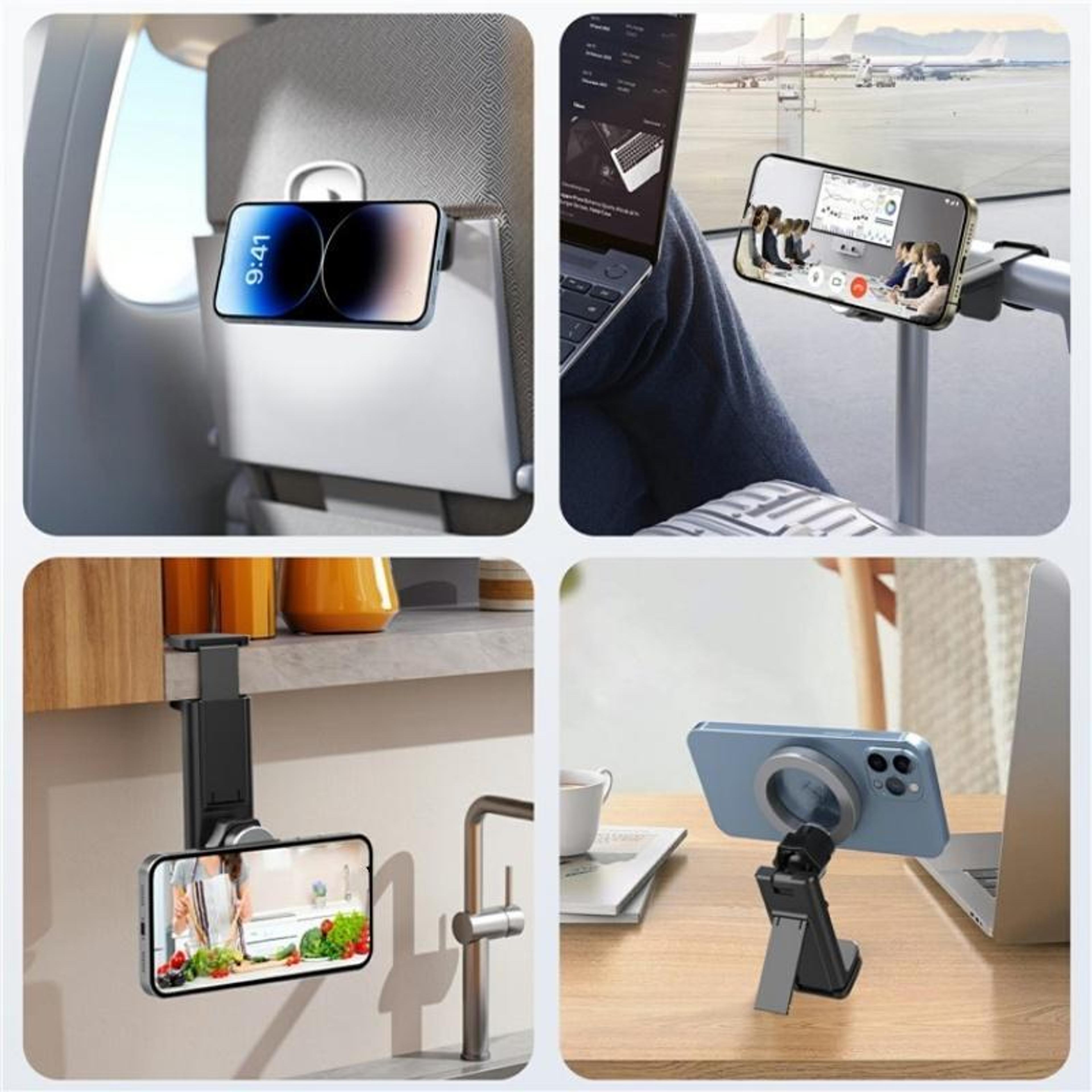 360 Rotating MagSafe Car Mount Foldable Travel Phone Stand 8