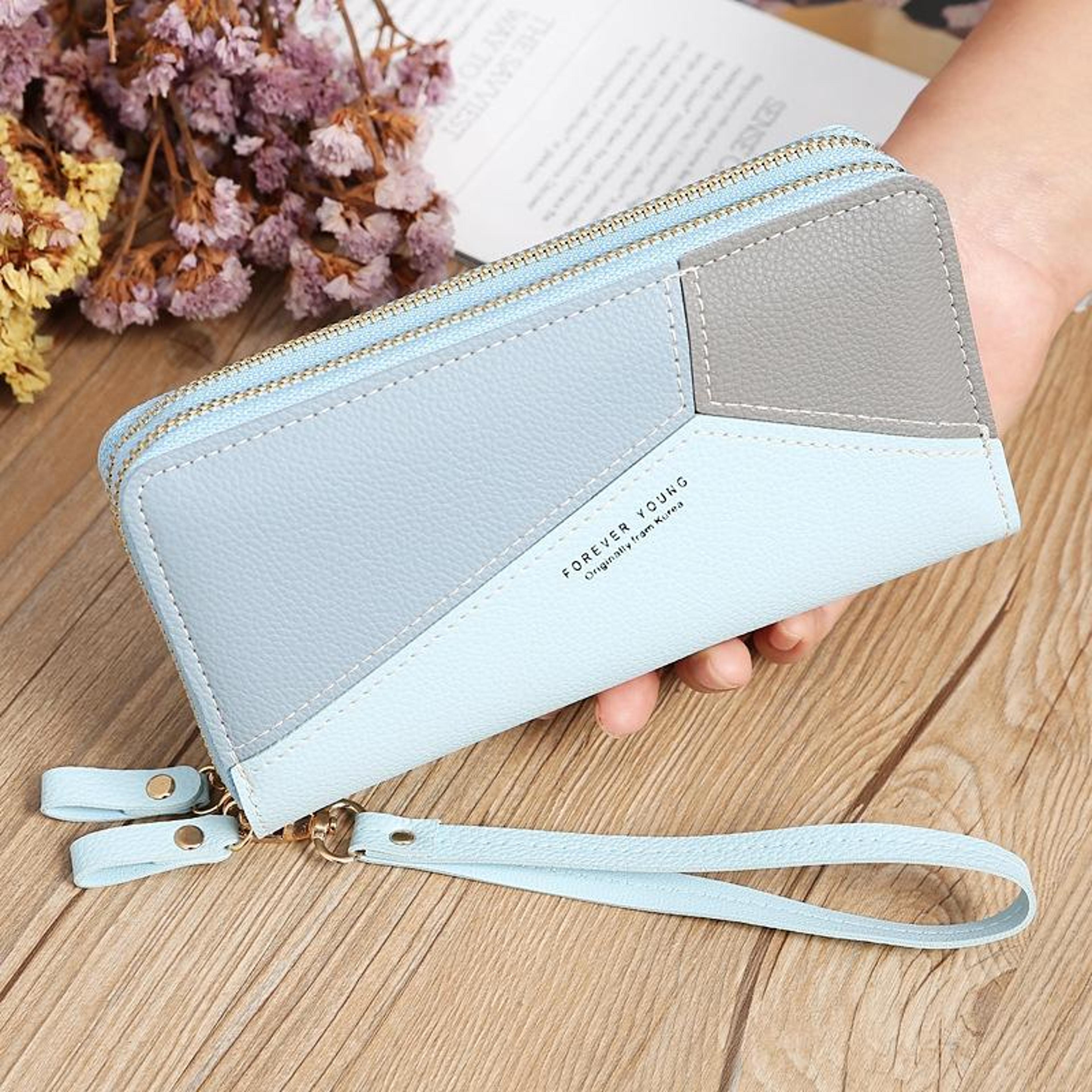 Elegant Womens Long Wallet Double Zipper Phone Wallet With Card Holder And Coin Purse 10
