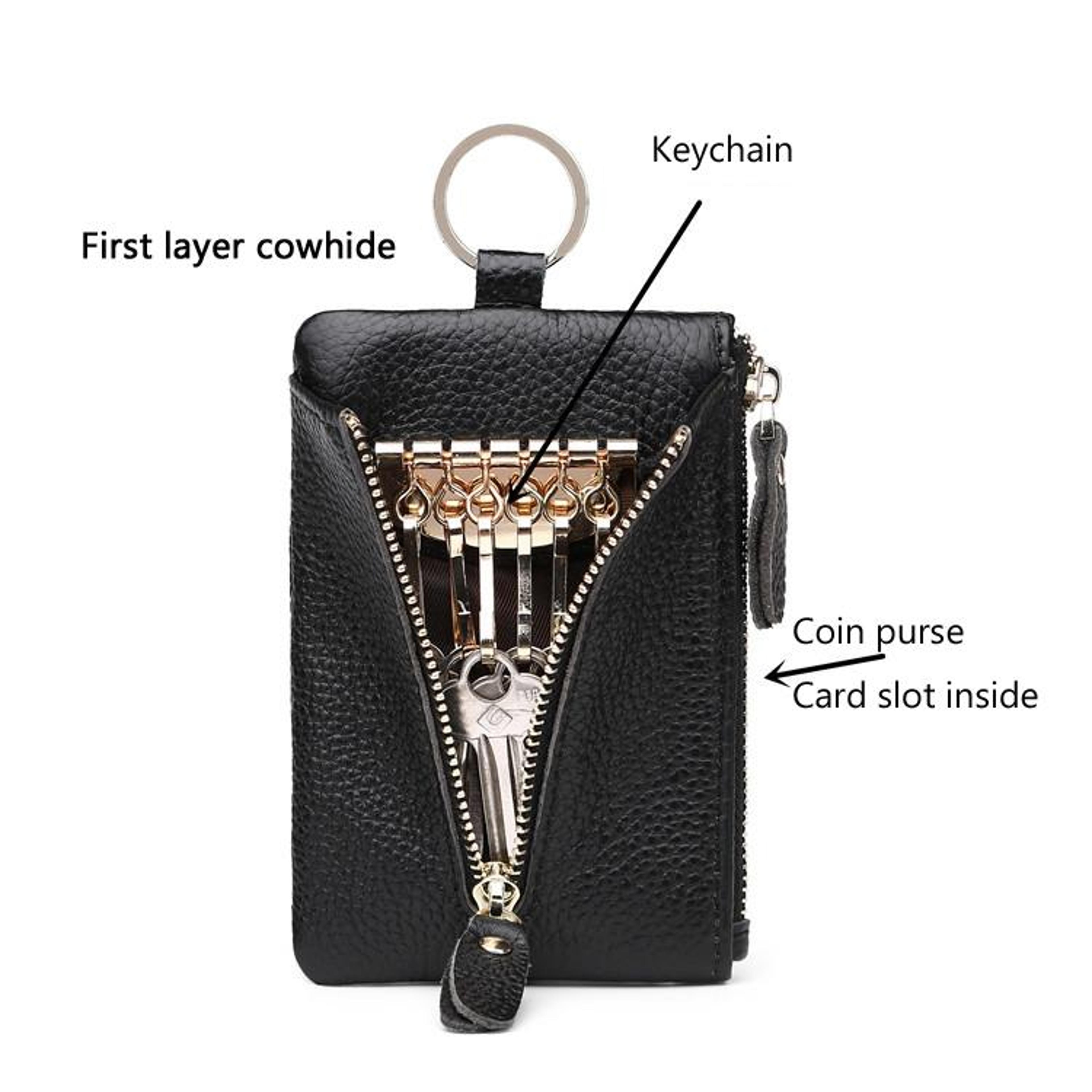 Premium Leather Key Wallet Large Capacity Key Card Case And Coin Purse For Men 4