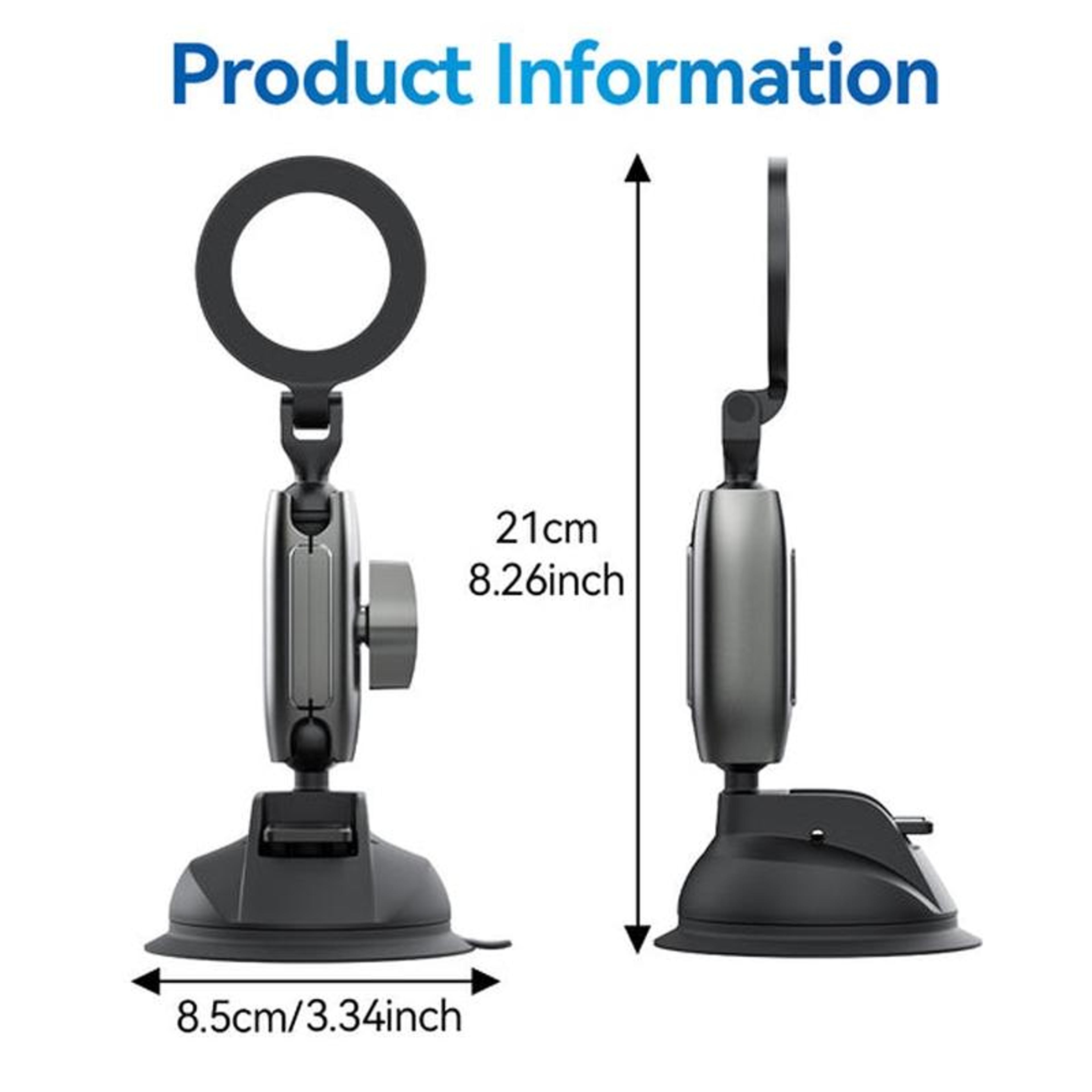 Magnetic Car Phone Mount 360 Phone Holder With Strong Suction Cup For Secure Hands Free Driving 3