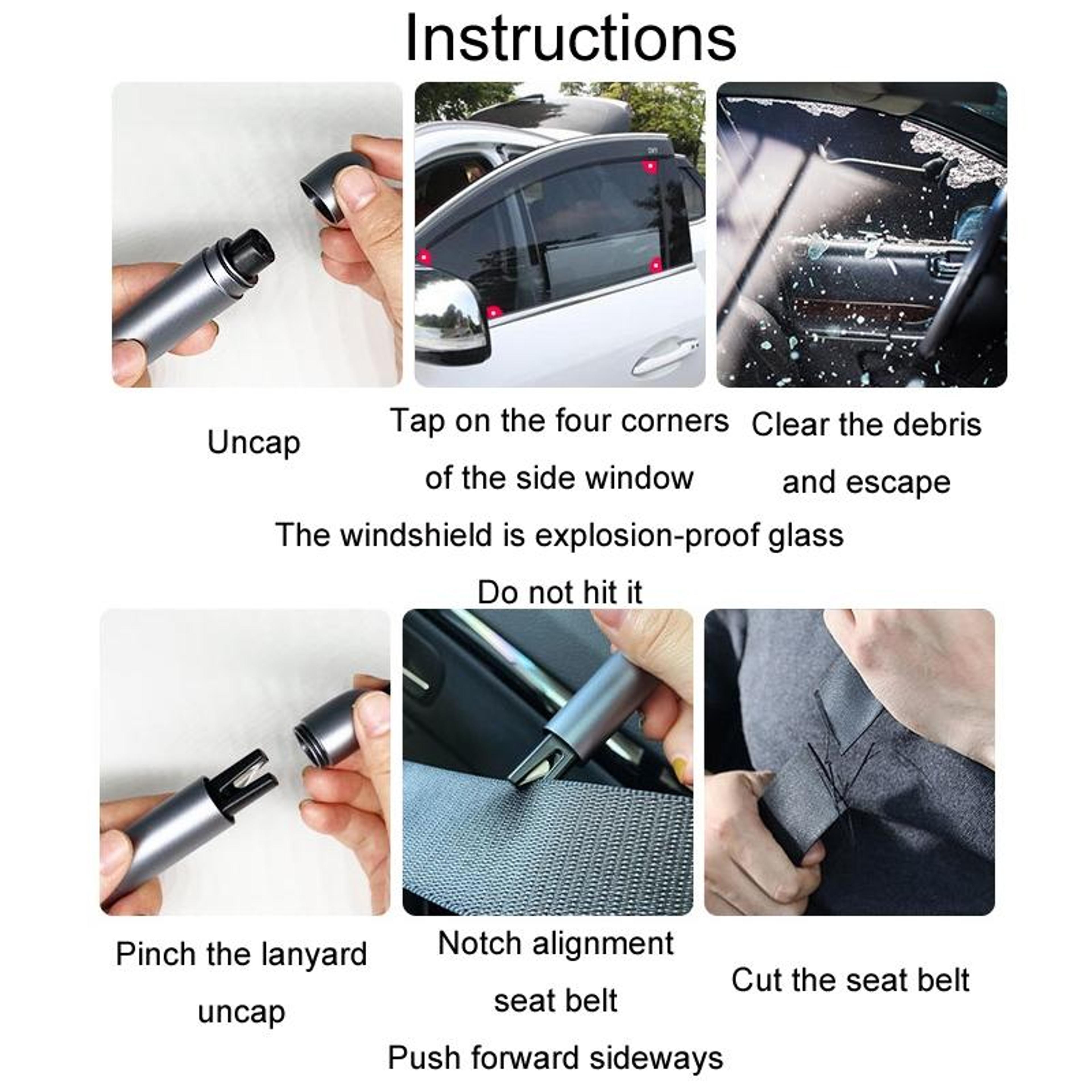 Vehicle Car Safety Hammer With Seat Belt Cutter Emergency Window Breaker Tool 1