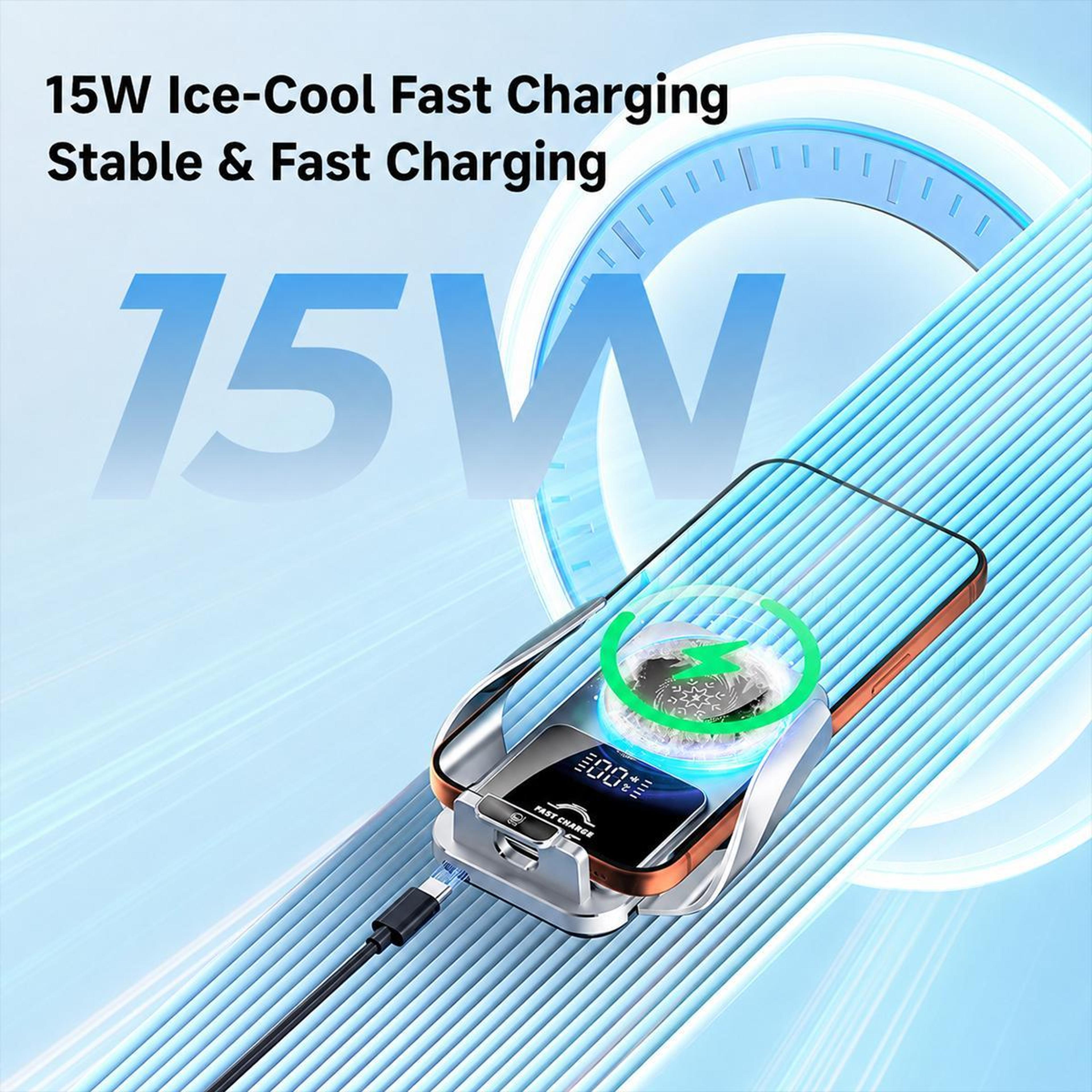 Magnetic Cooling 15W Wireless Car Charger Air Vent Phone Holder 10