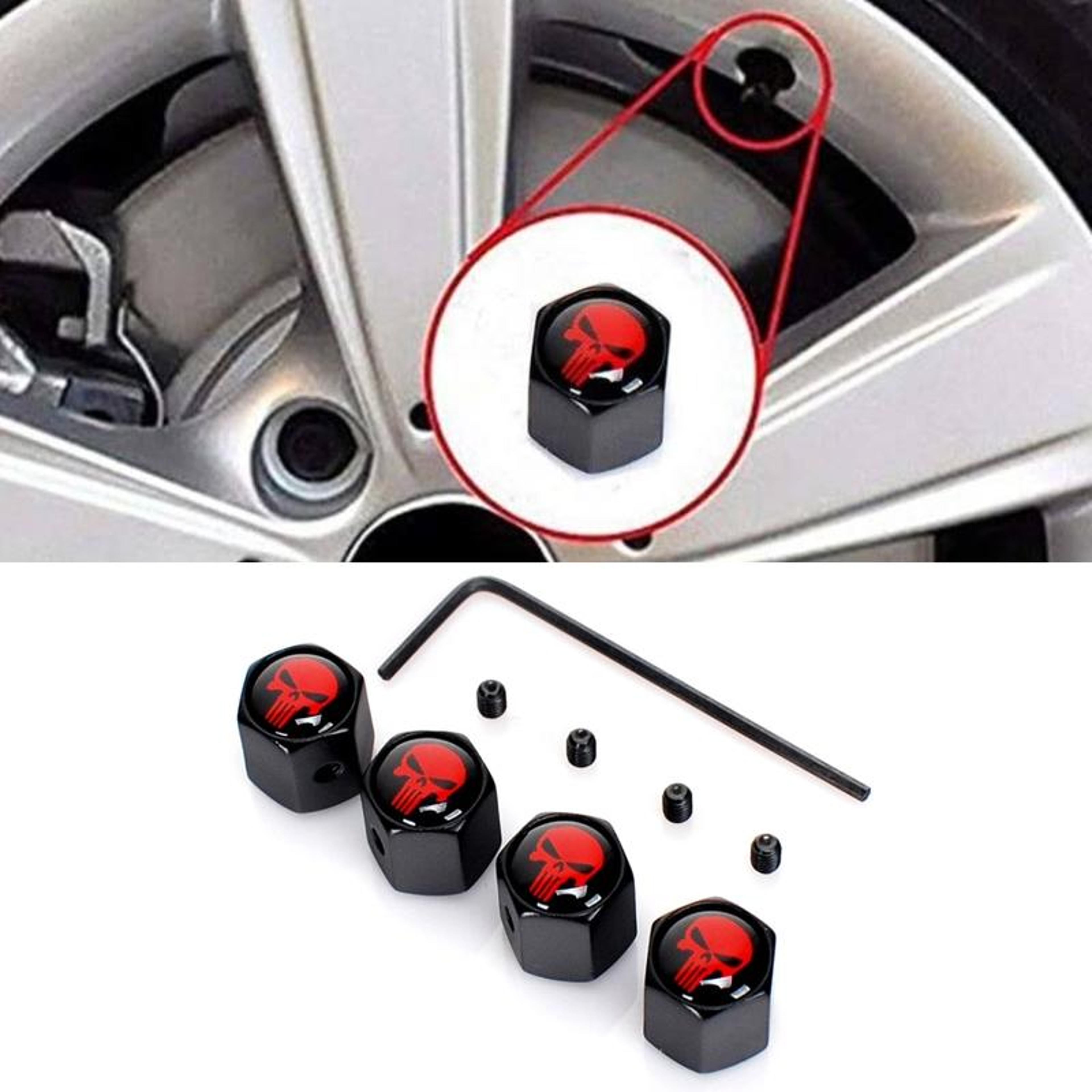 skull anti theft valve caps 4 pack chrome tire valve stem caps for cars motorcycles bikes