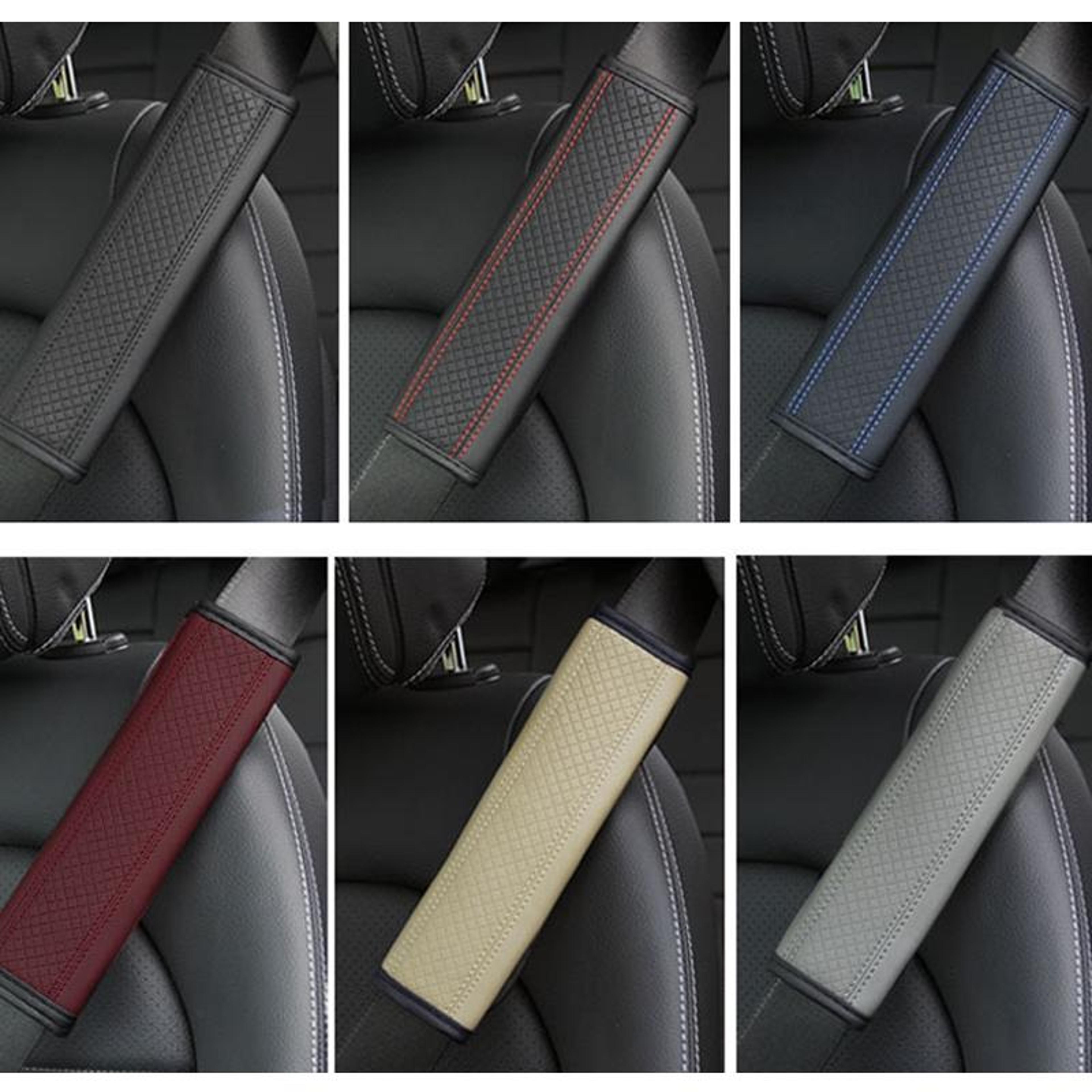 Premium Car Seat Belt Shoulder Pad PU Leather Comfort Protector For Cars SUVs  Trucks 5