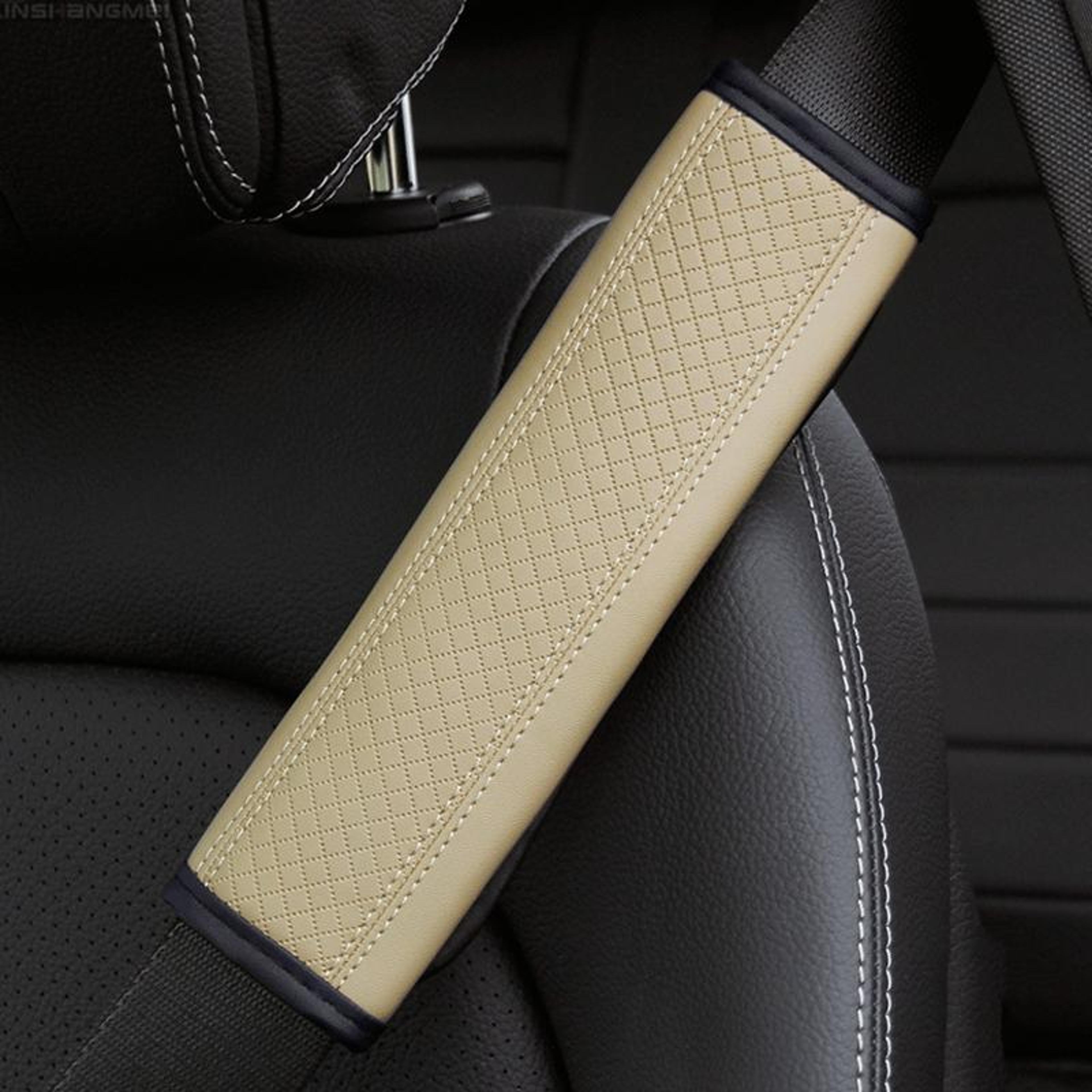 Premium Car Seat Belt Shoulder Pad PU Leather Comfort Protector For Cars SUVs  Trucks 9