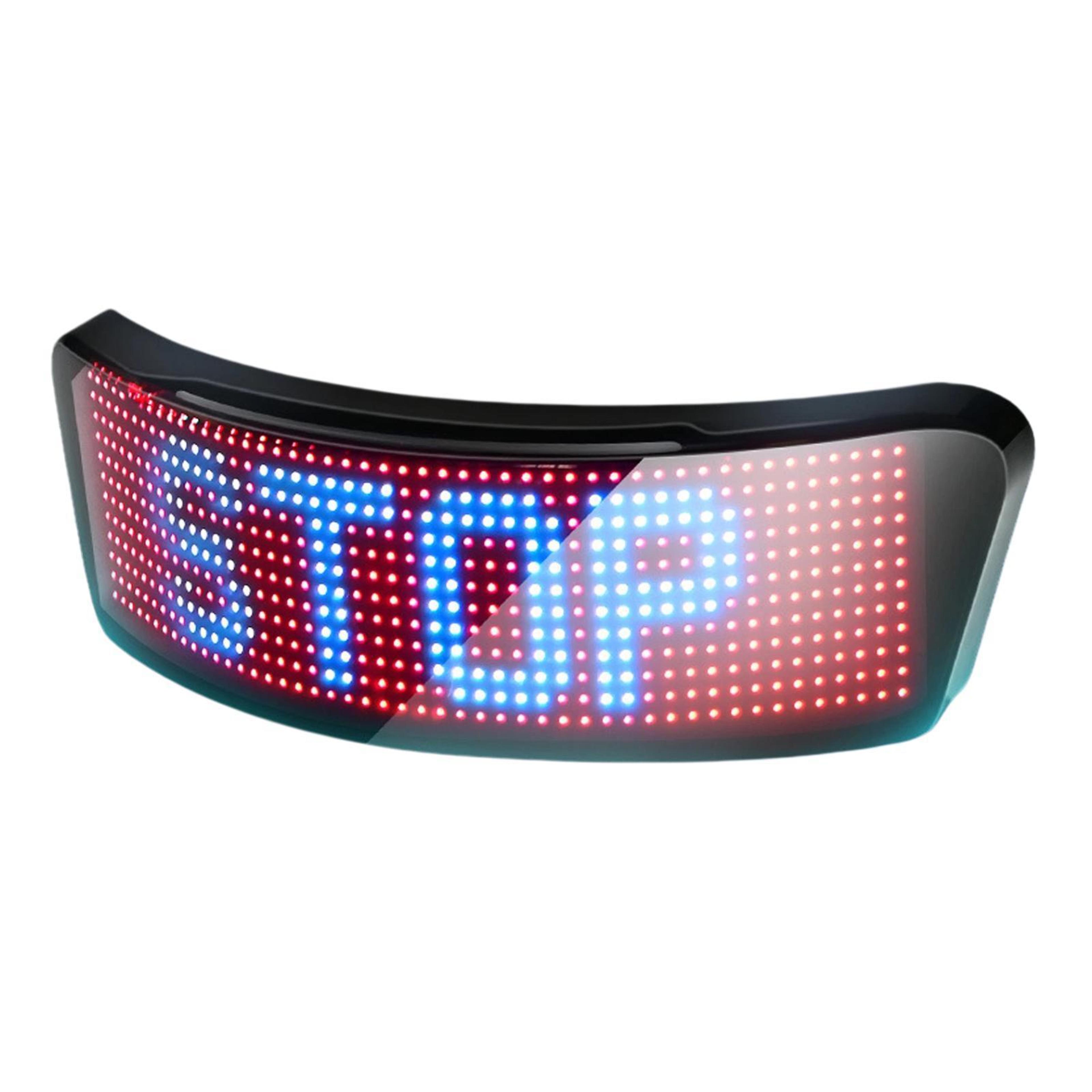 smart motorcycle helmet led display with app control, custom rgb graphics and turn signals