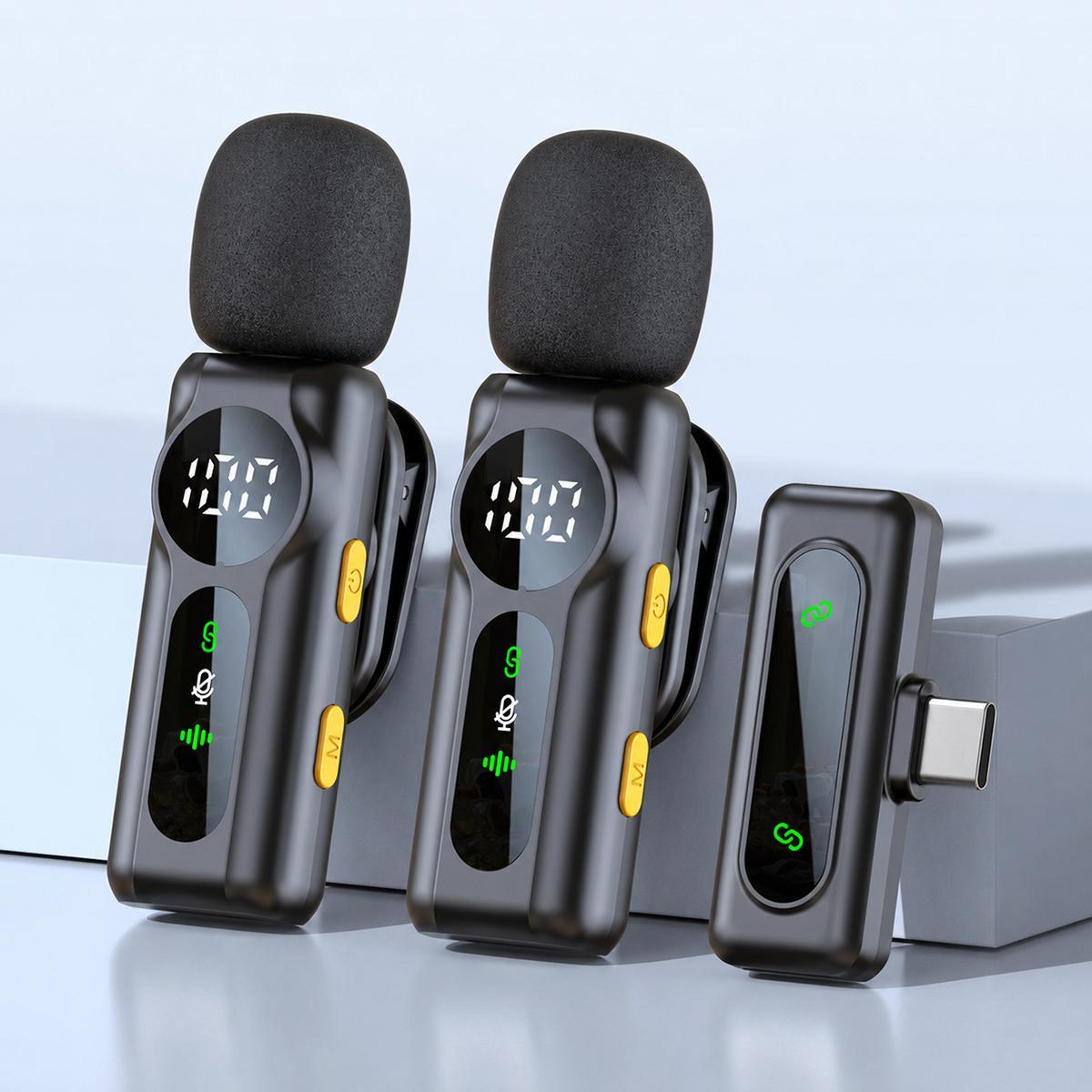 l02 dual wireless lavalier microphone with magnetic clip and noise reduction