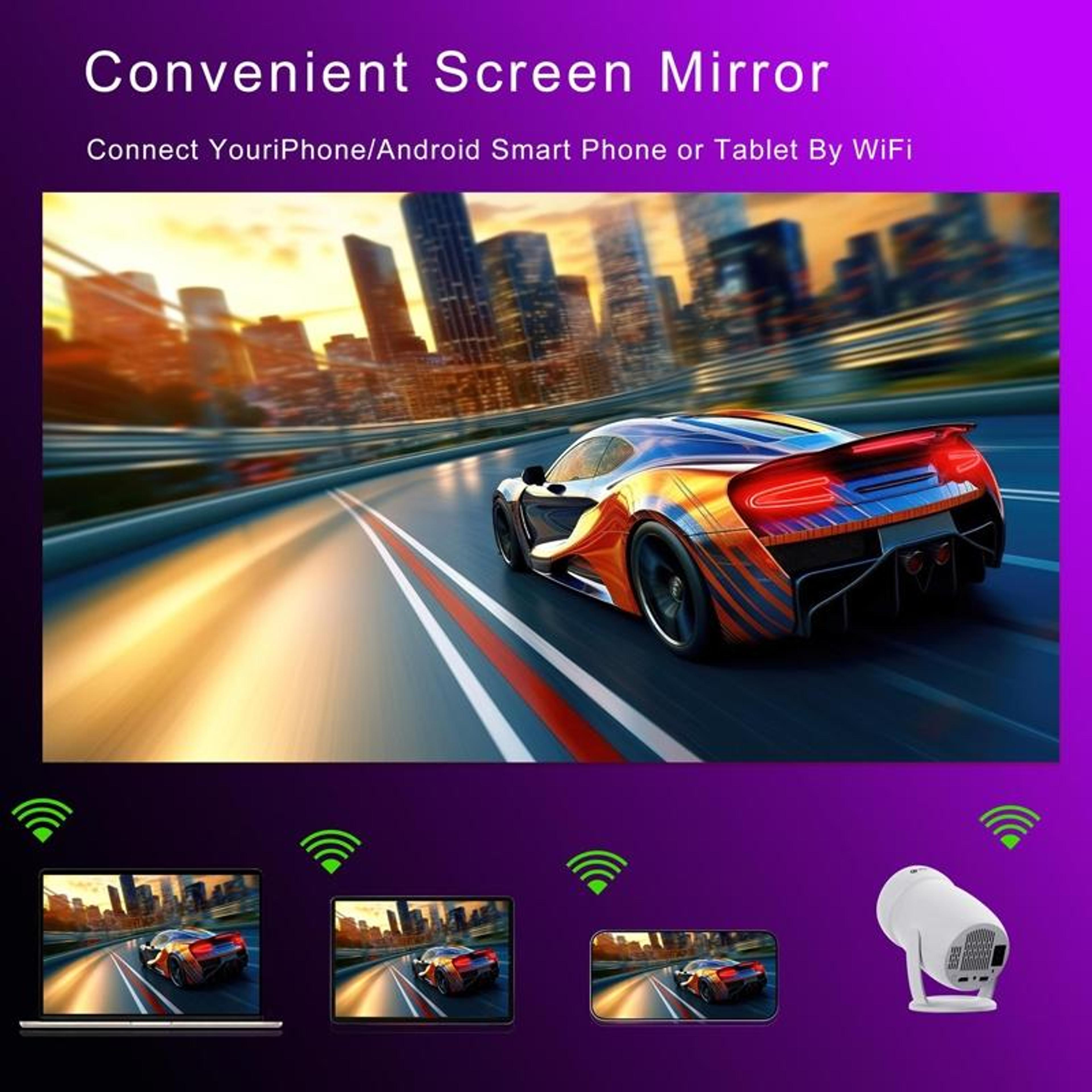 HY400 1080P Smart Projector With Android 12 WiFi 6 And Bluetooth 50 9