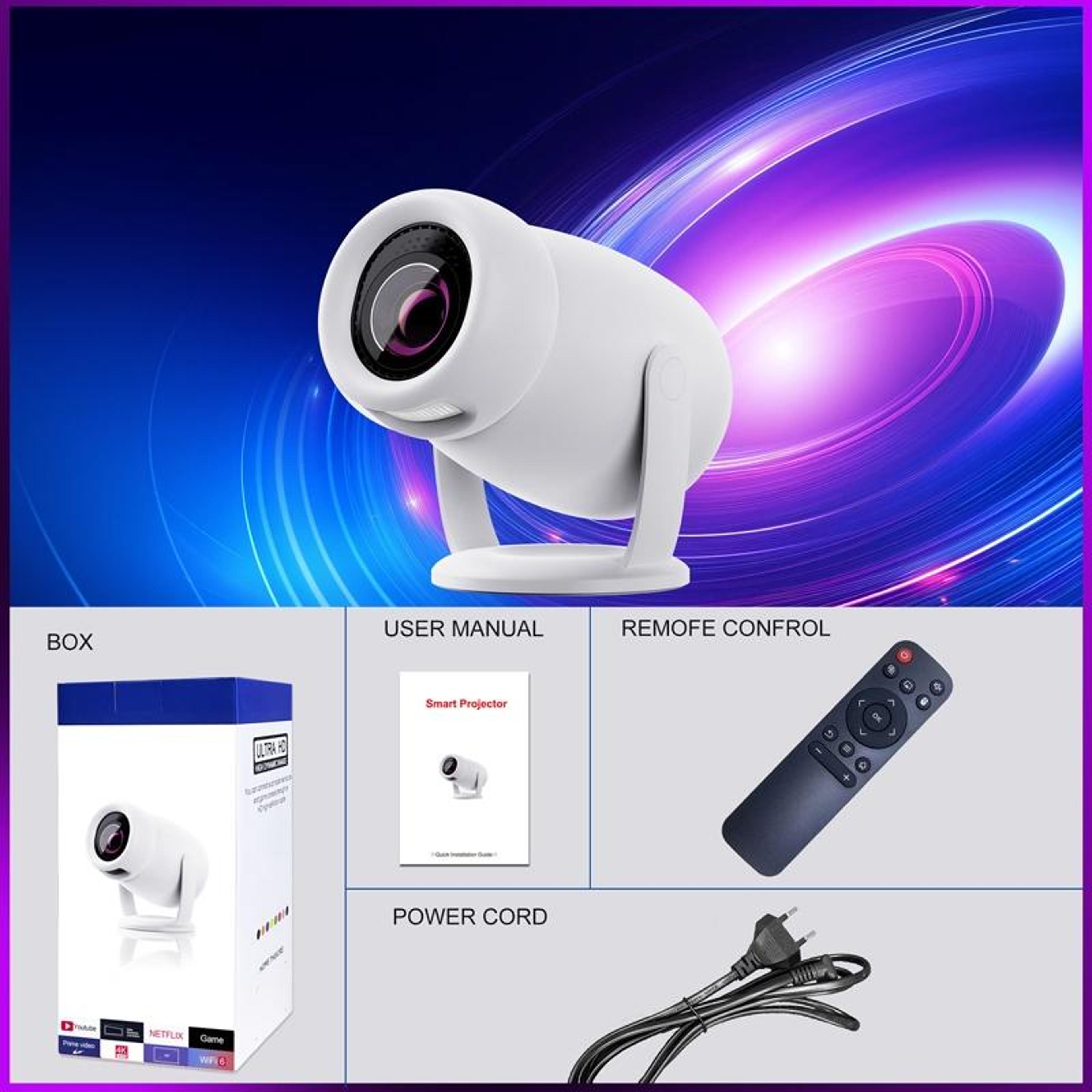 HY400 1080P Smart Projector With Android 12 WiFi 6 And Bluetooth 50 4