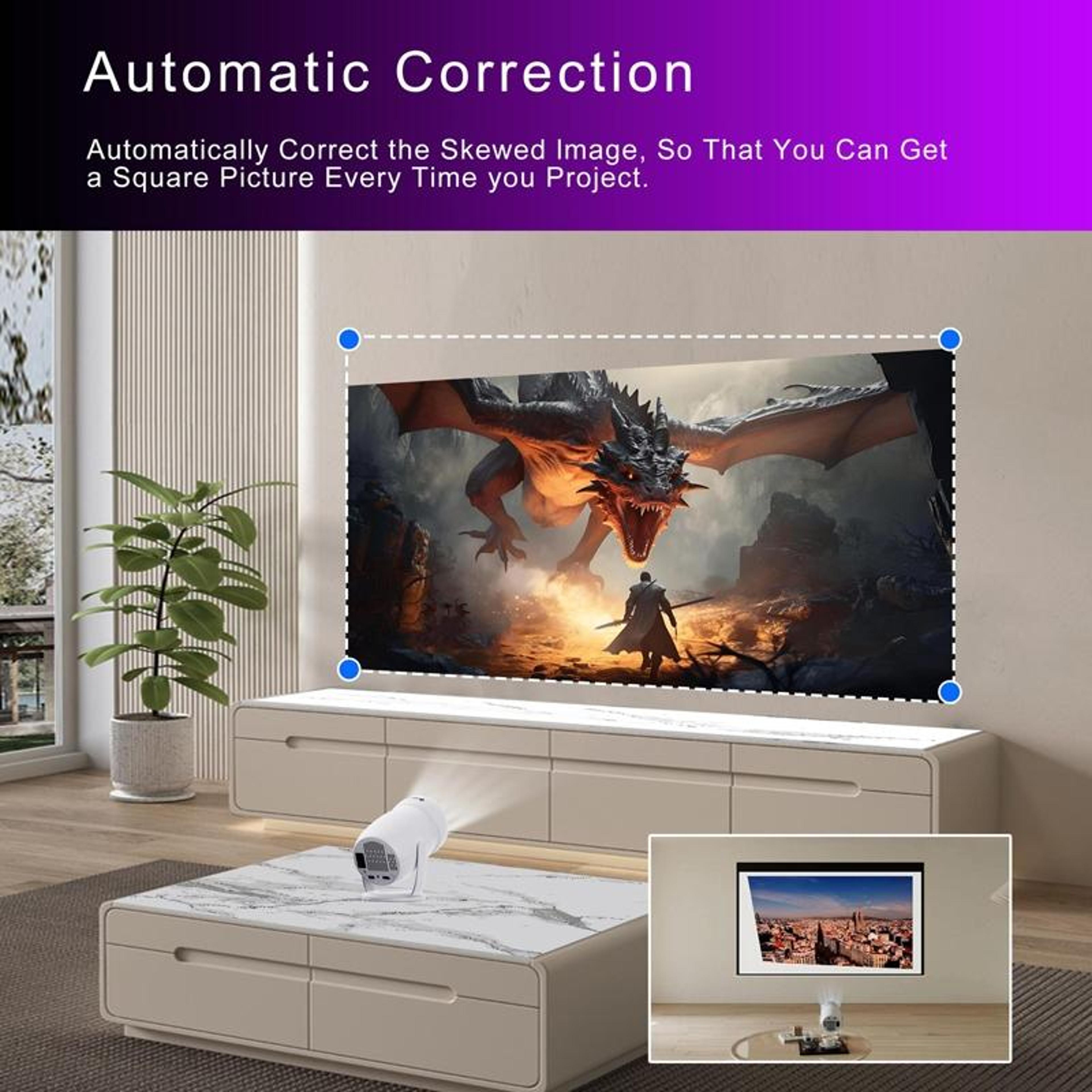 HY400 1080P Smart Projector With Android 12 WiFi 6 And Bluetooth 50 11