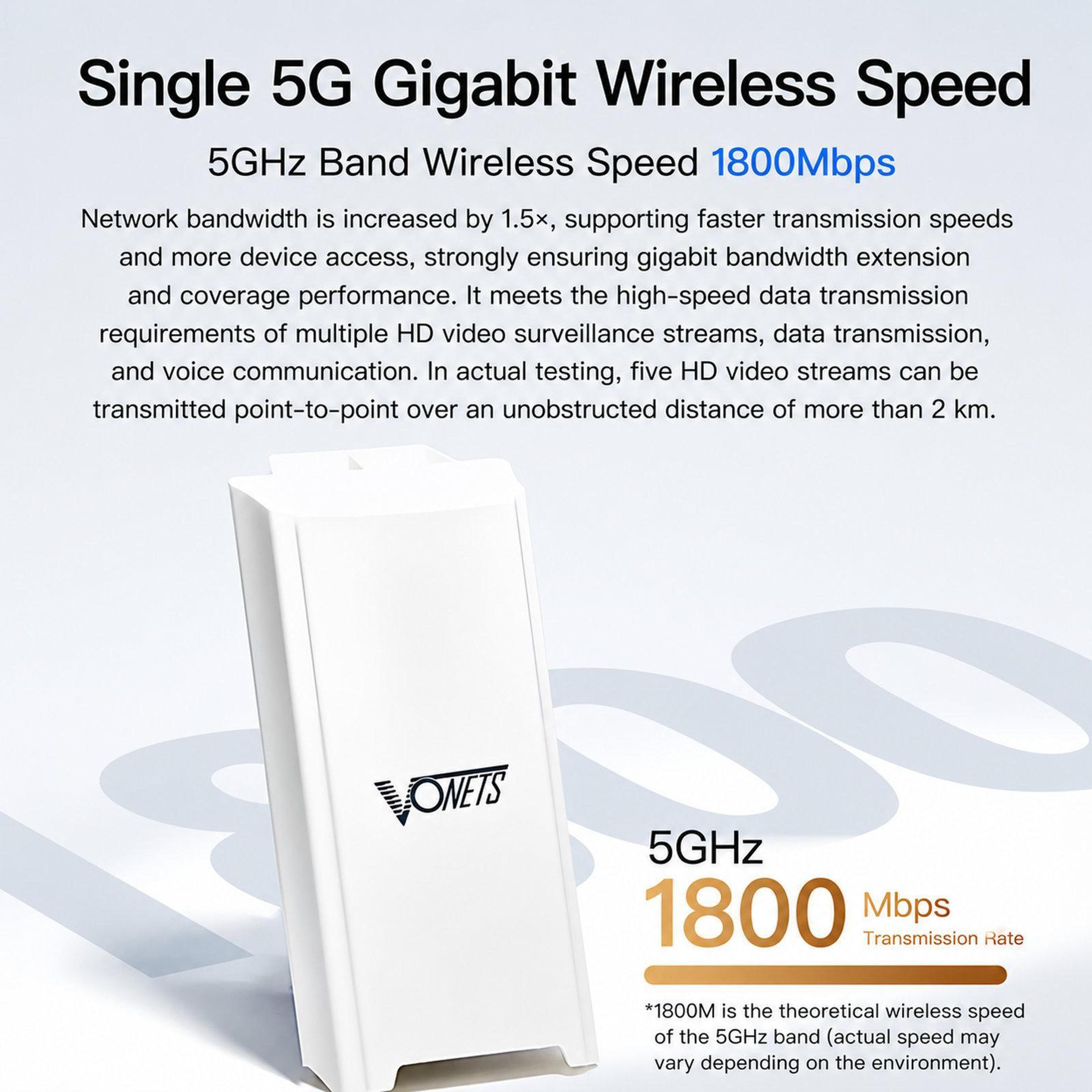 1800Mbps Outdoor Wireless Bridge 58GHz Long Range Point To Point WiFi CPE With PoE 10