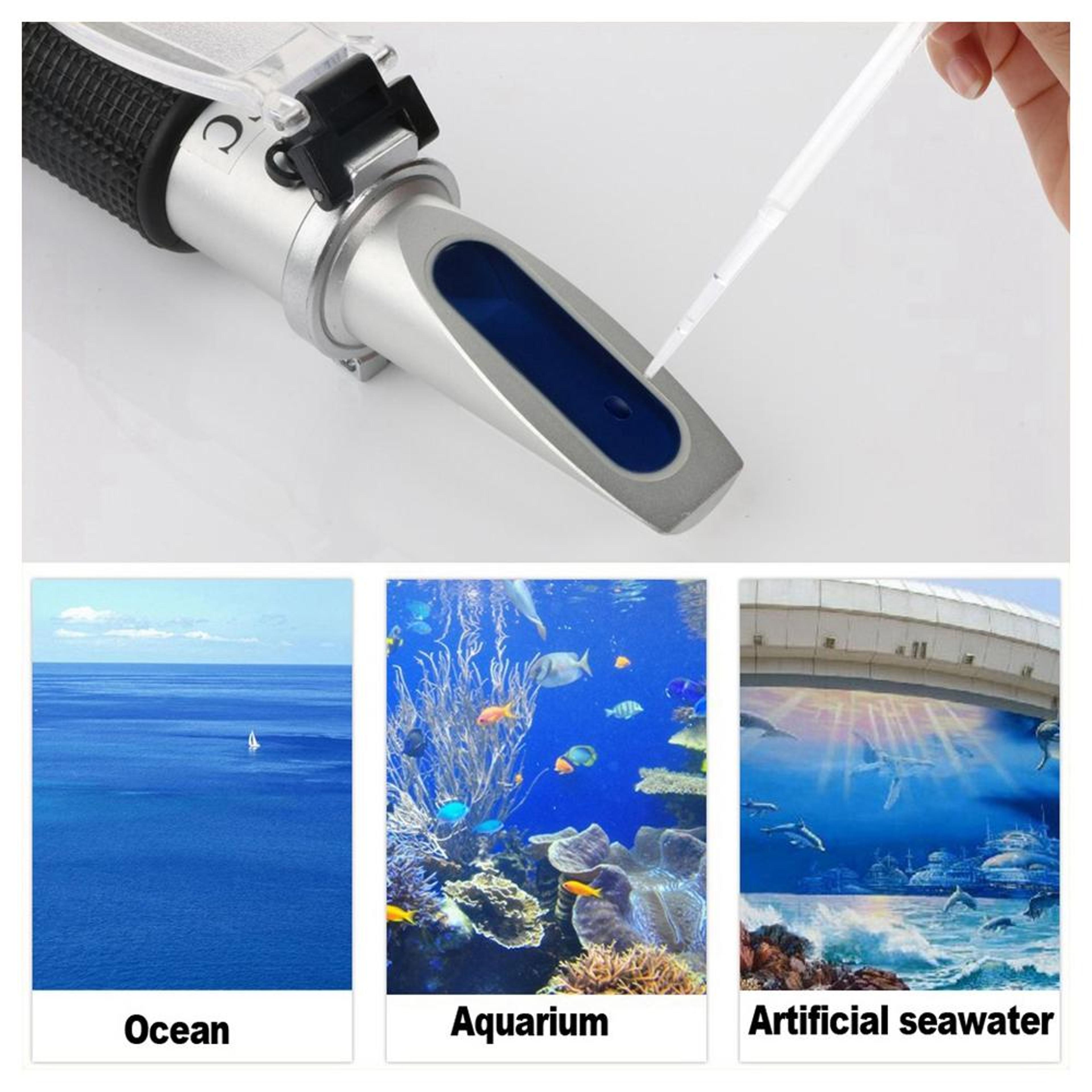 salinity refractometer with atc dual scale saltwater specific gravity meter
