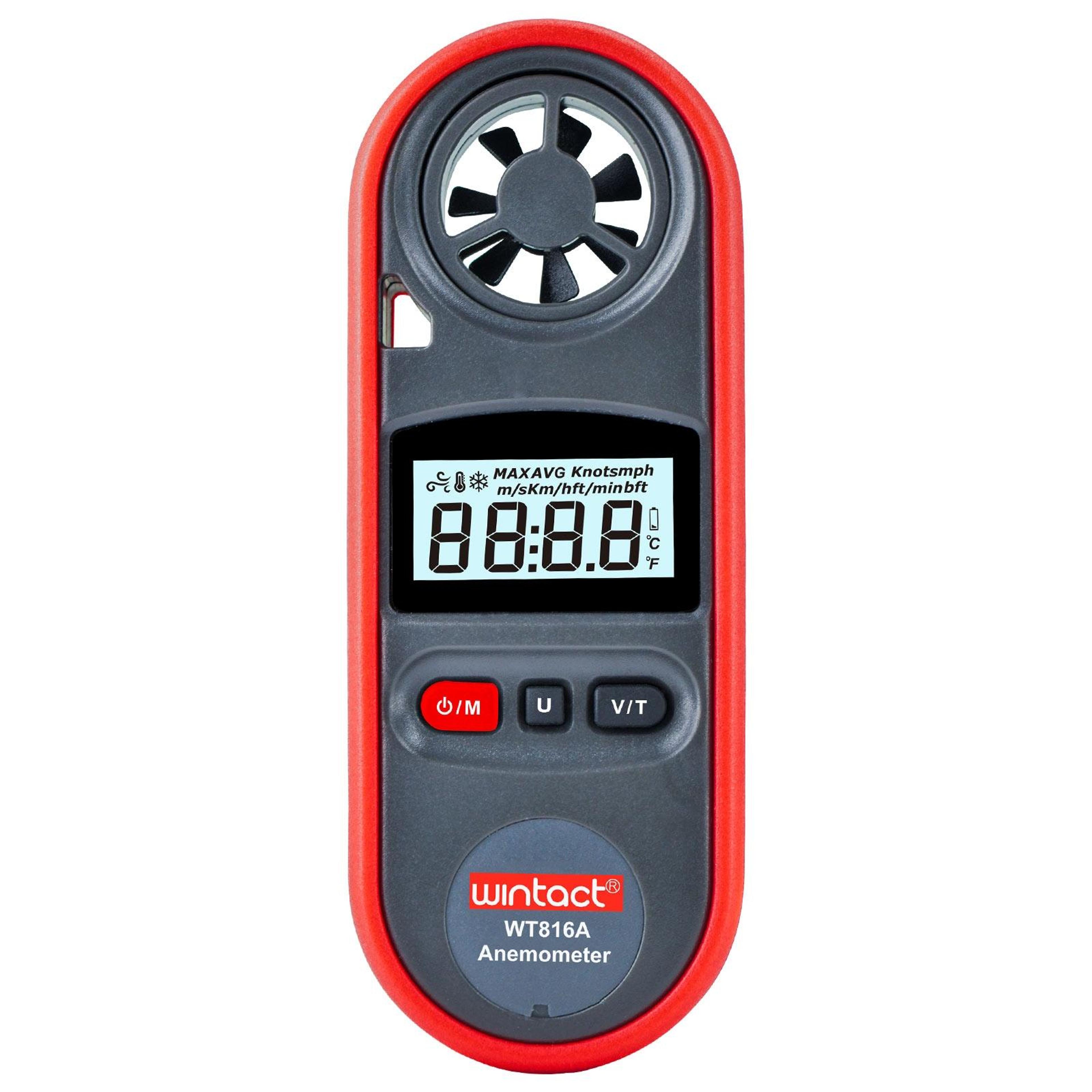 Digital Anemometer Wind Speed Meter With Thermometer And Backlit LCD 8