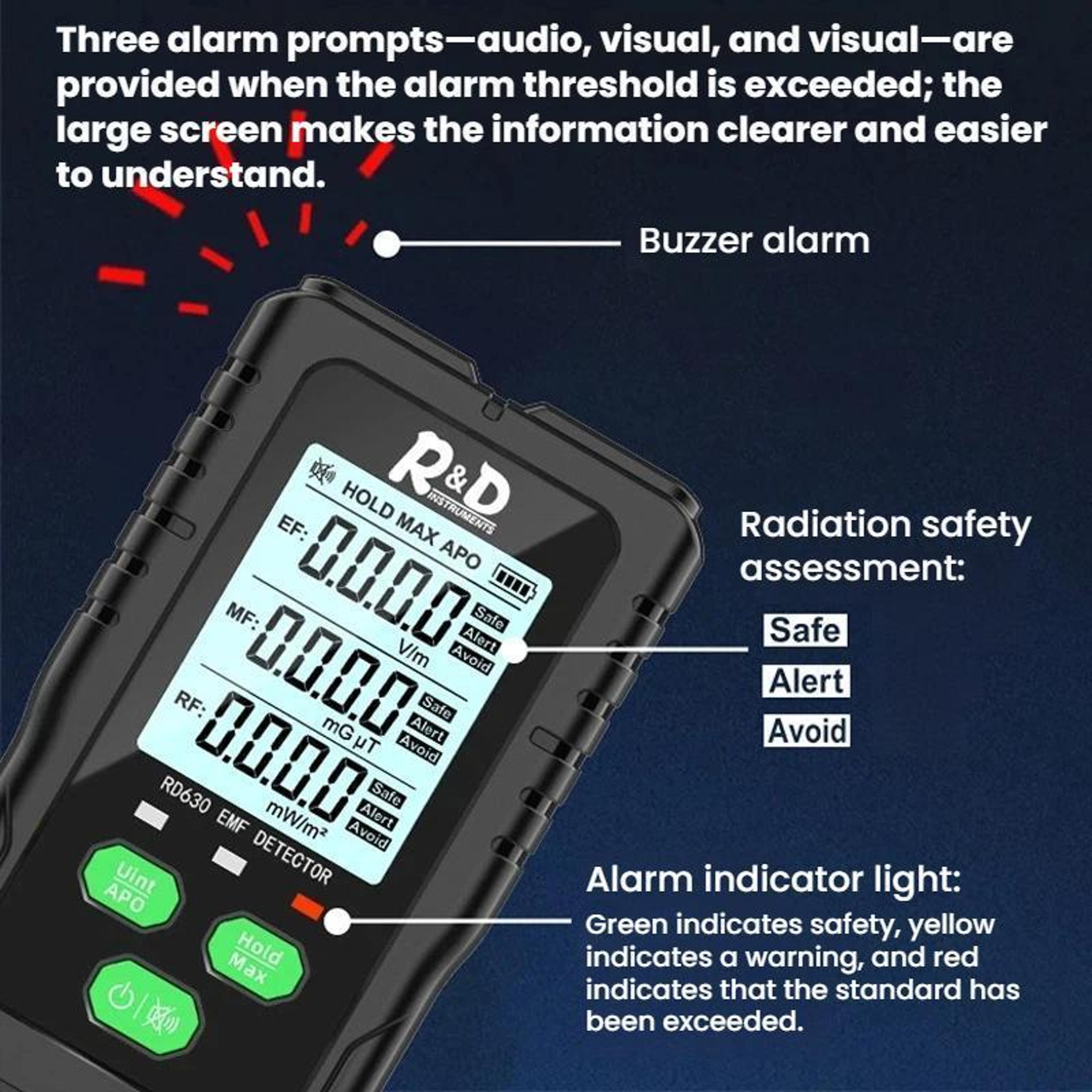 3in1 EMF Meter And RF Detector For Electric Magnetic And Electromagnetic Field Testing 7