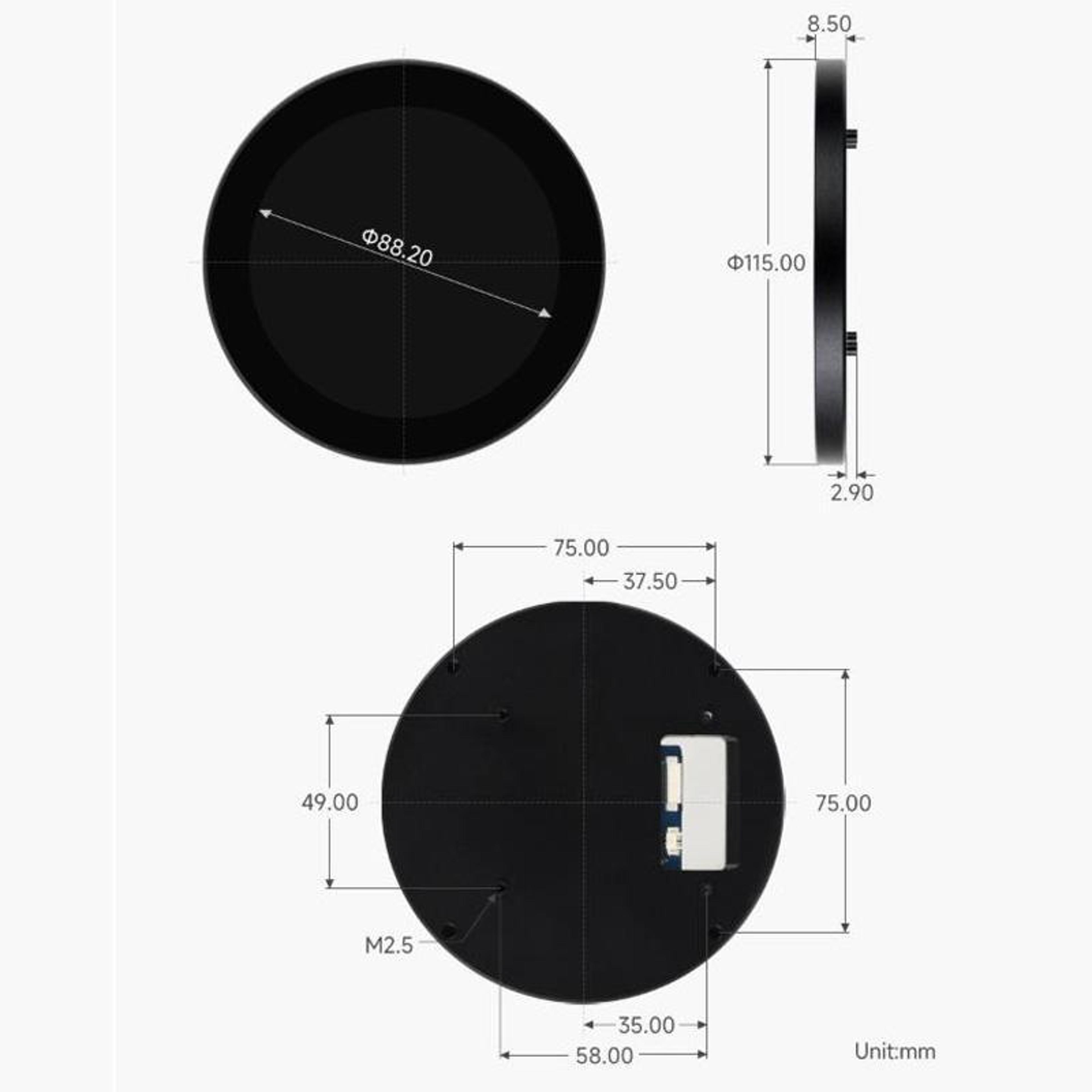 Round IPS Capacitive Touch Display With 10Point Touch And MIPI DSI 1