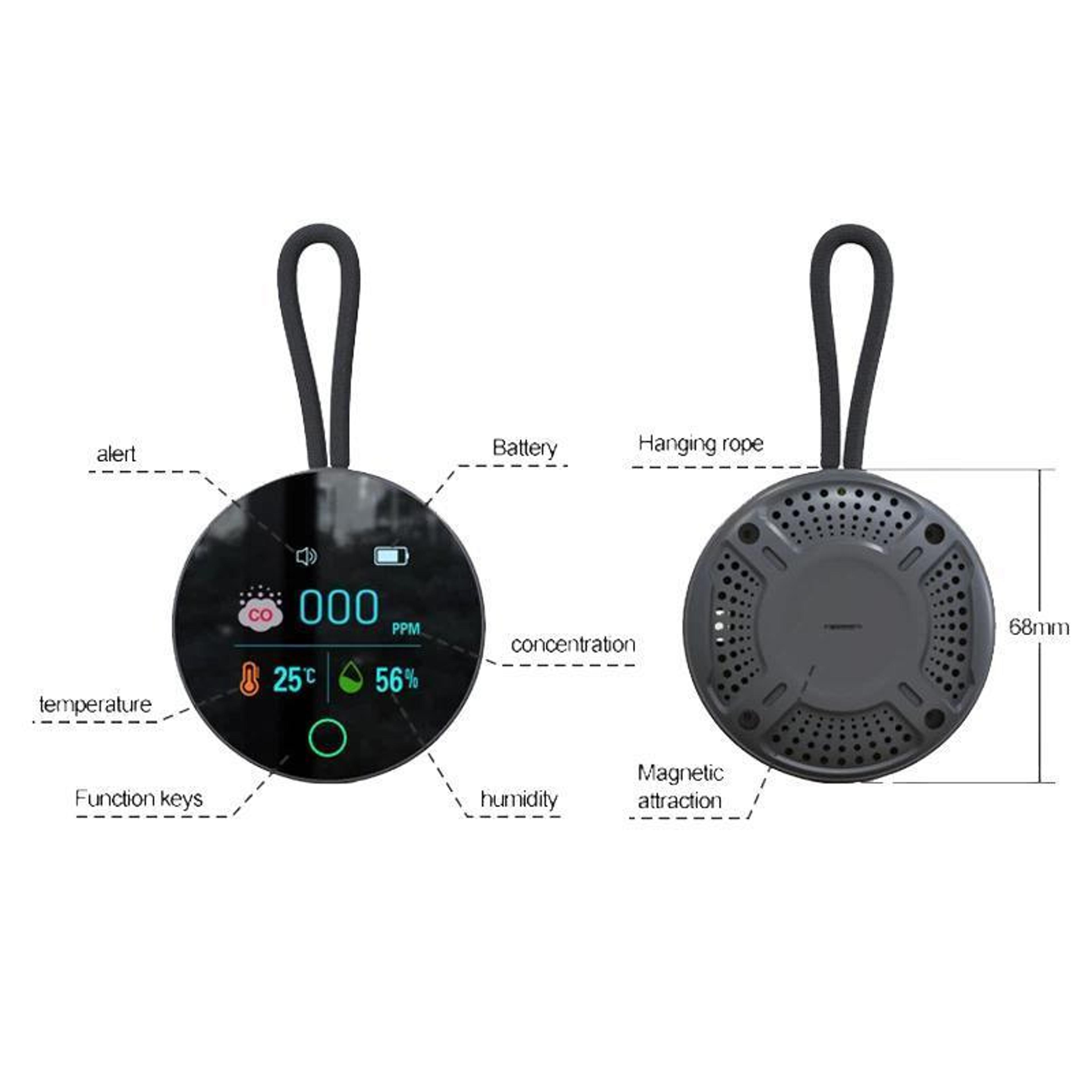 K5S Portable Carbon Monoxide Detector With Temperature And Humidity Monitor 7