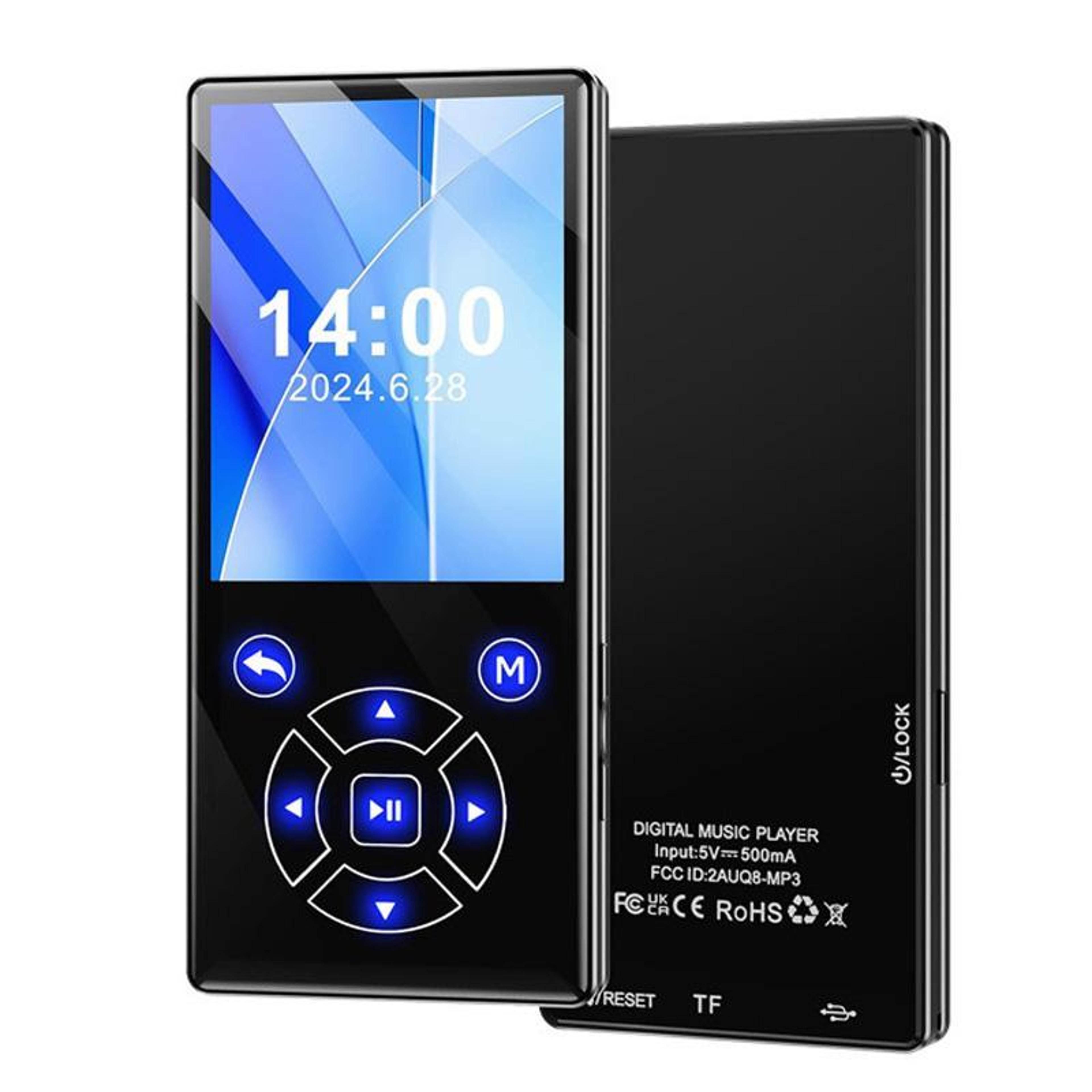 p3 bluetooth mp3 player with 2.4-inch touchscreen, hi-fi audio and fm radio