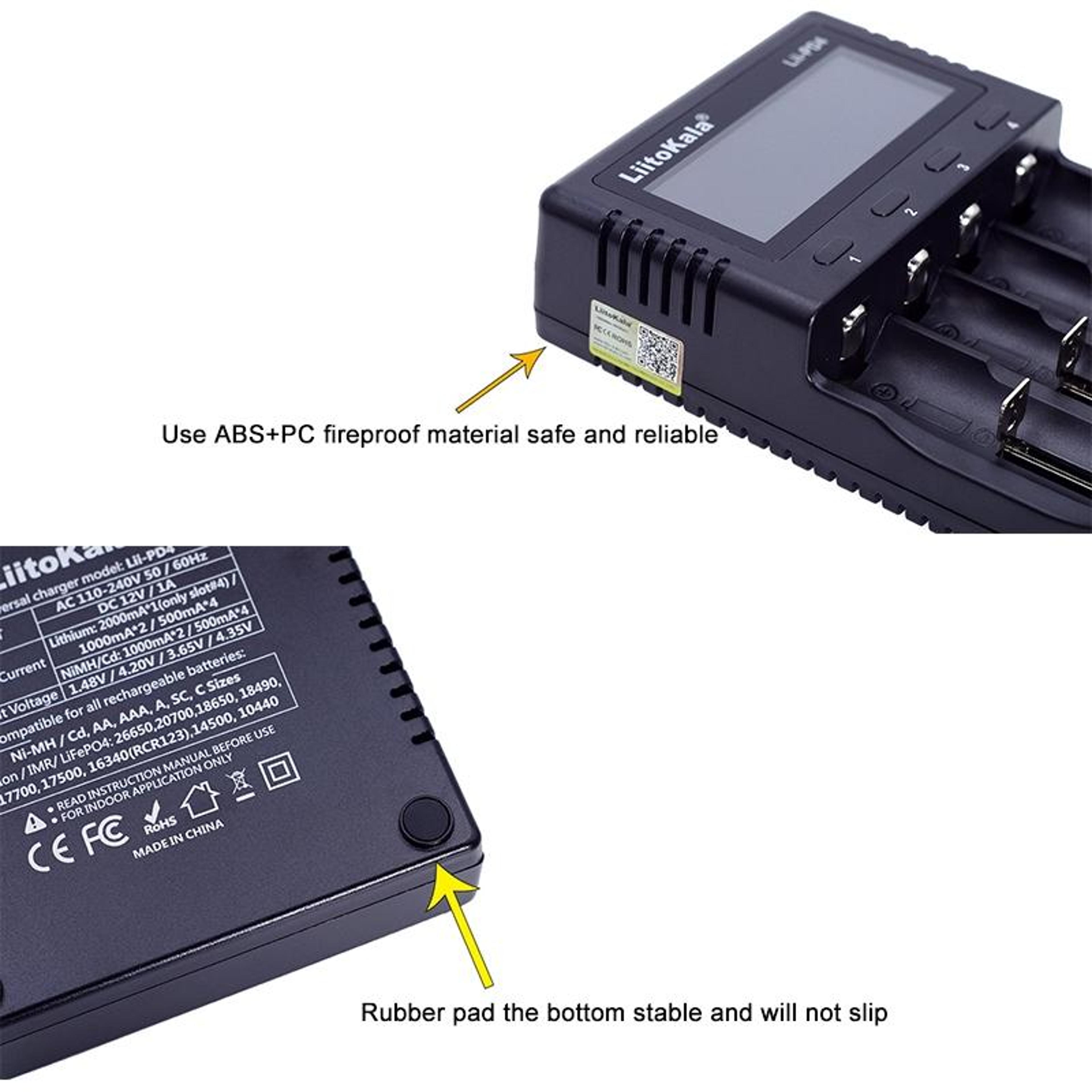 4 Slot Battery Charger For 18650 21700 Liion LiFePO4 And NiMH 5