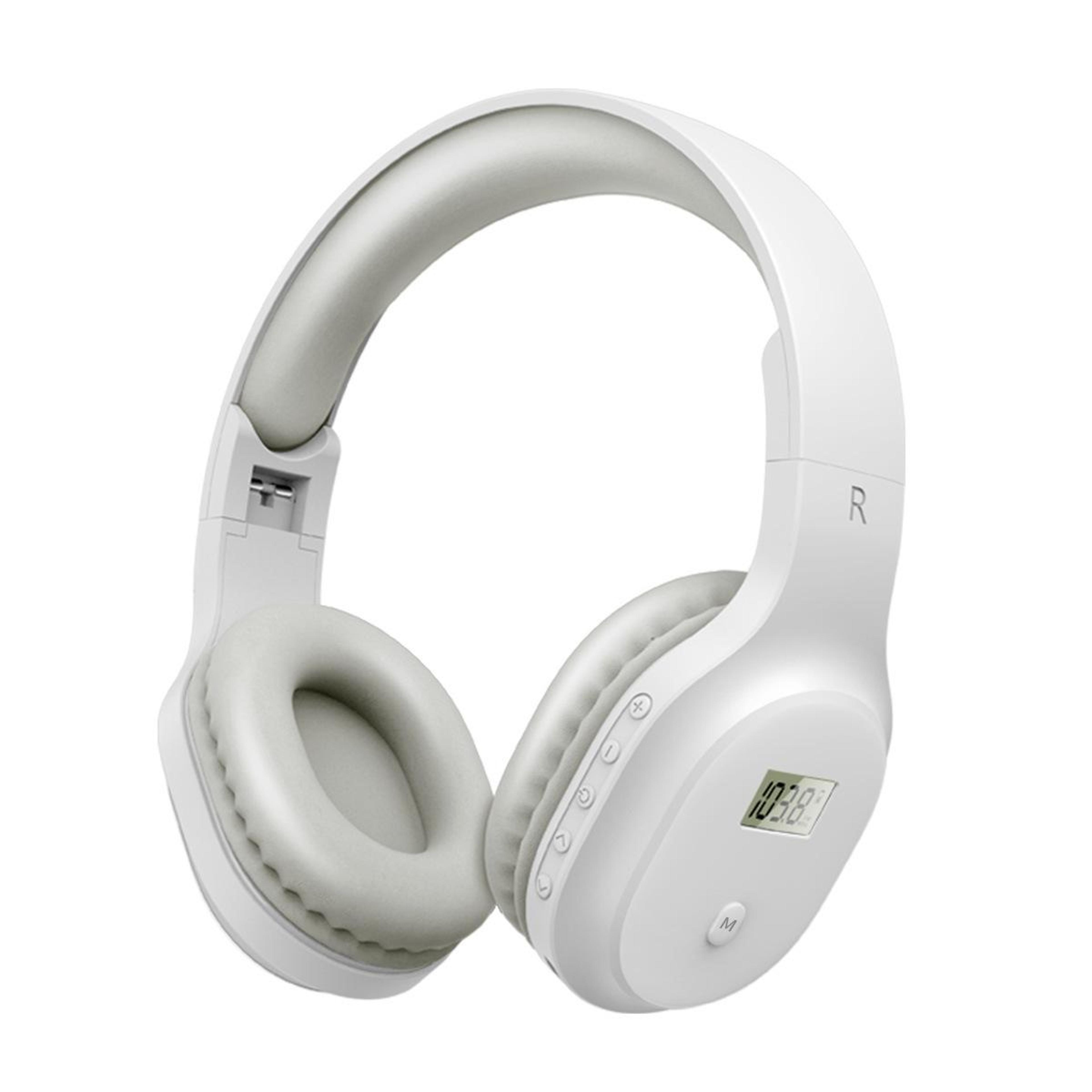 portable fm radio headphones with lcd display and rechargeable battery