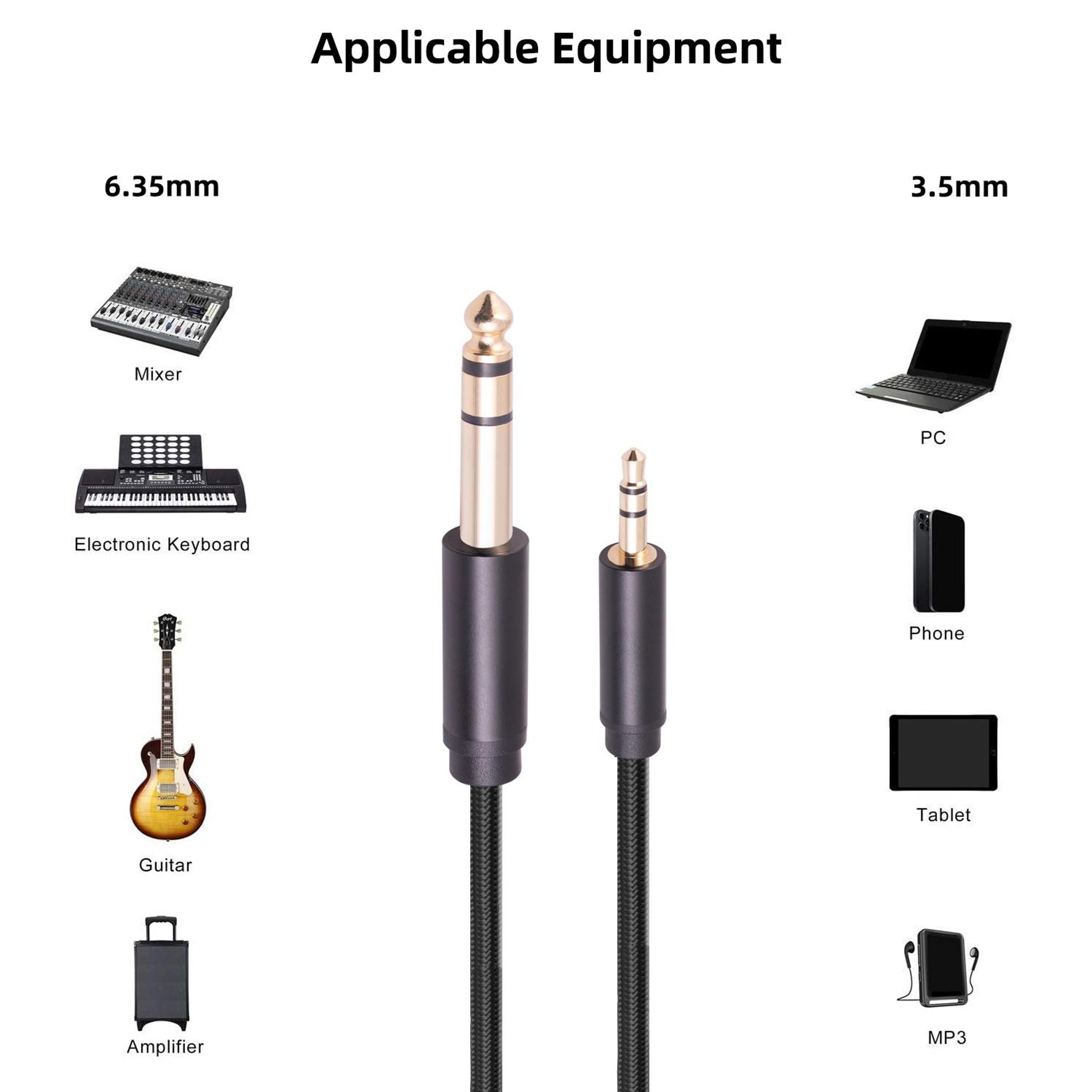 35mm To 635mm Male Stereo Audio Cable With GoldPlated Connectors 3