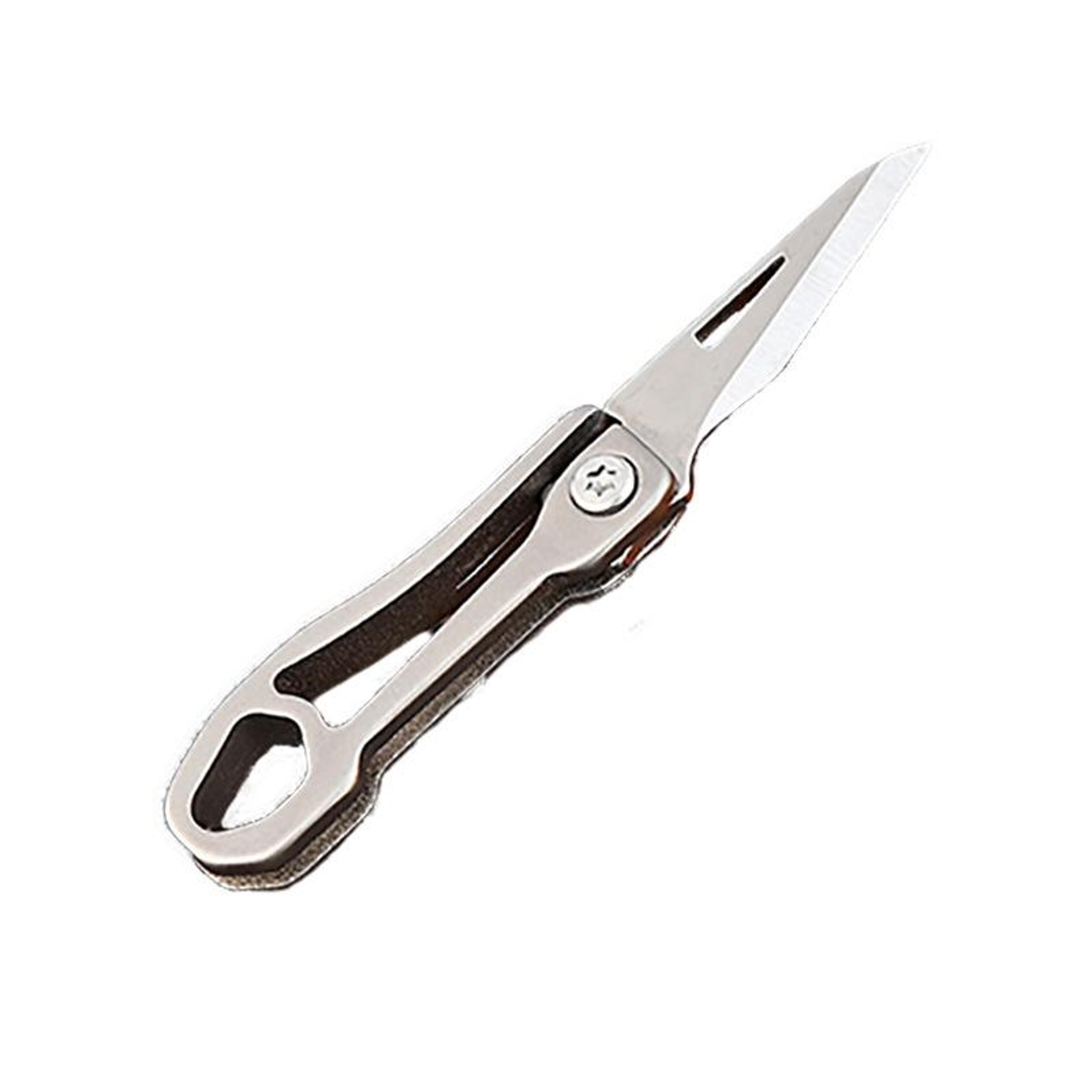 Titanium Alloy Mini Folding Keychain Knife With Stainless Steel Blade 1