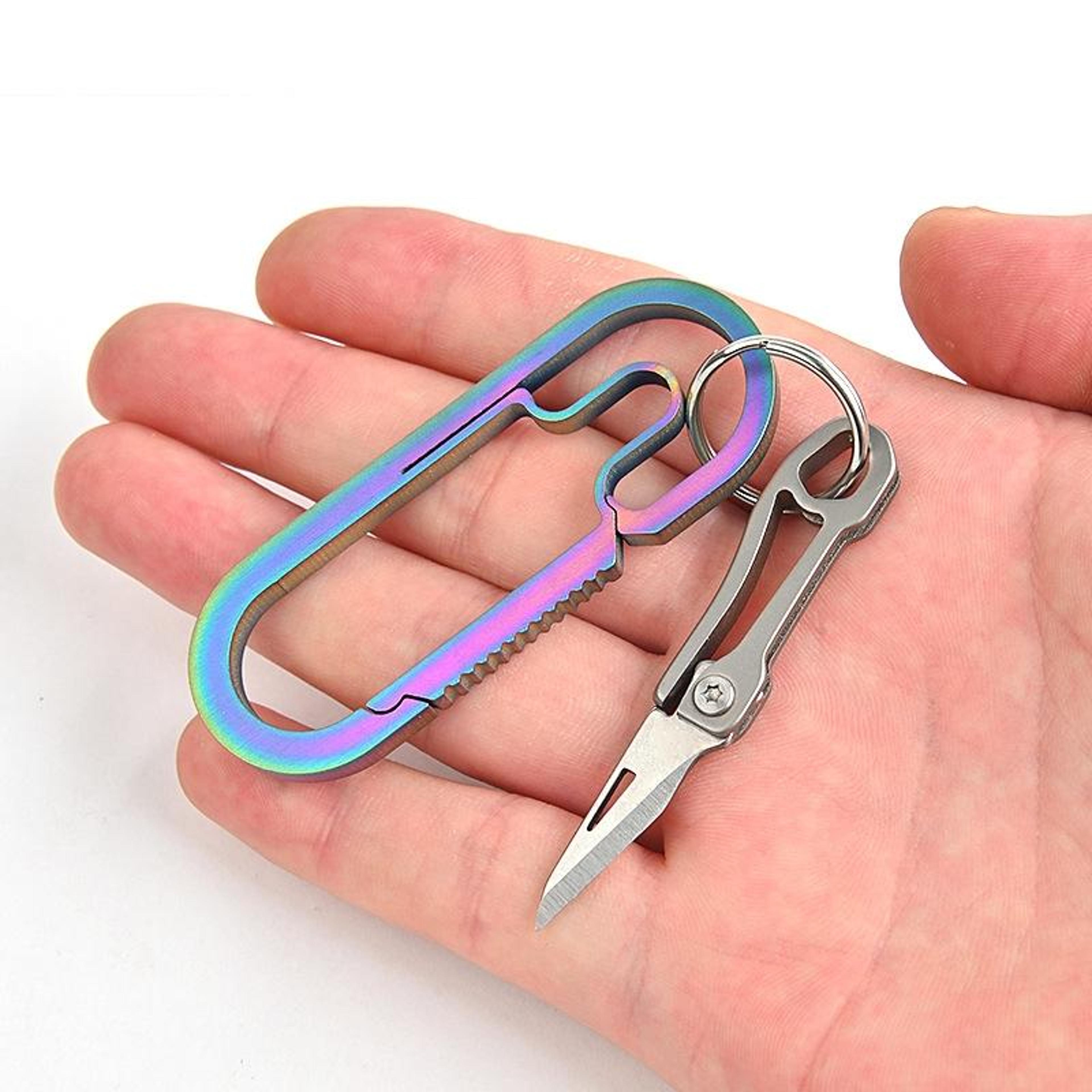 Titanium Alloy Mini Folding Keychain Knife With Stainless Steel Blade 4