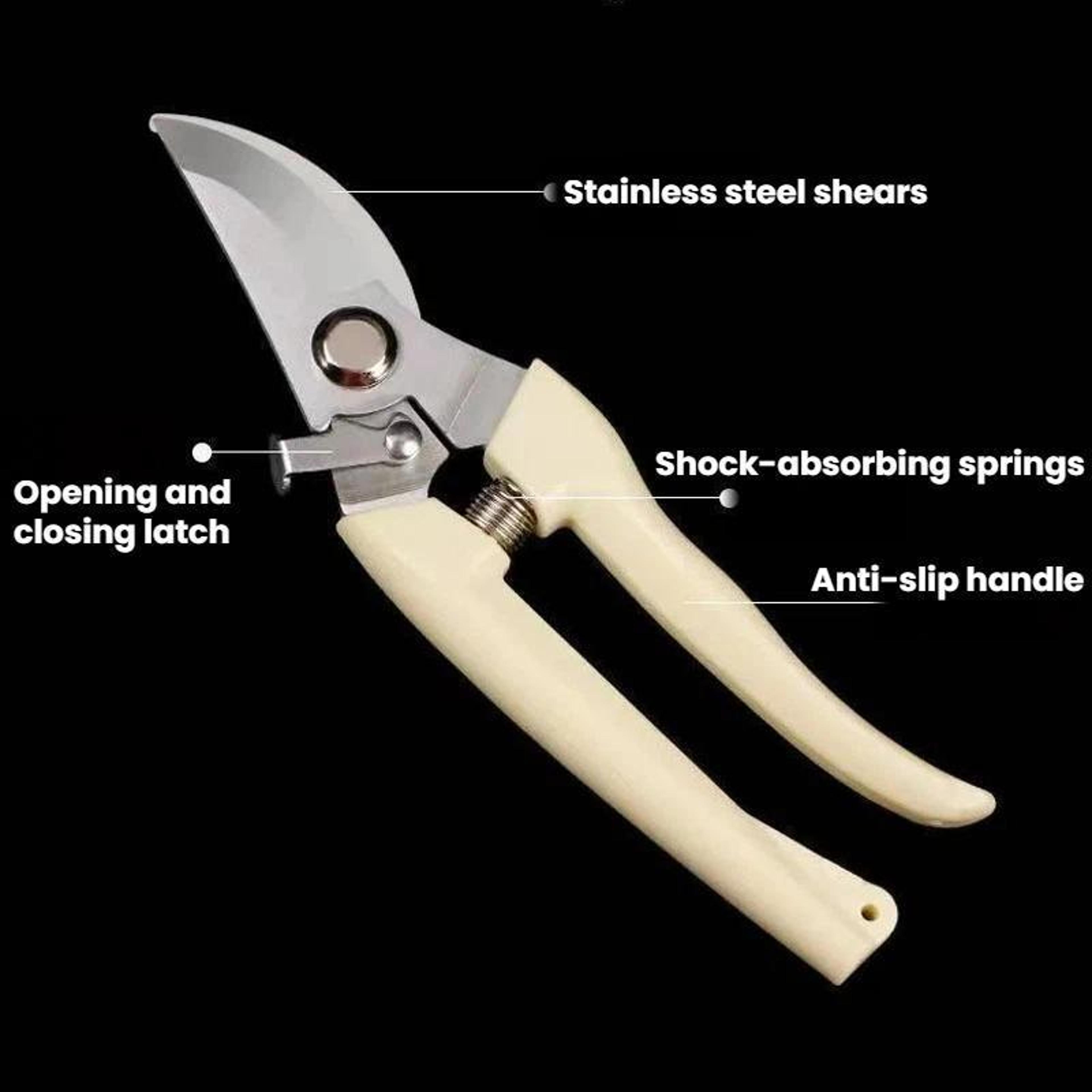 Stainless Steel Pruning Shears With NonSlip Handles For Gardening 4
