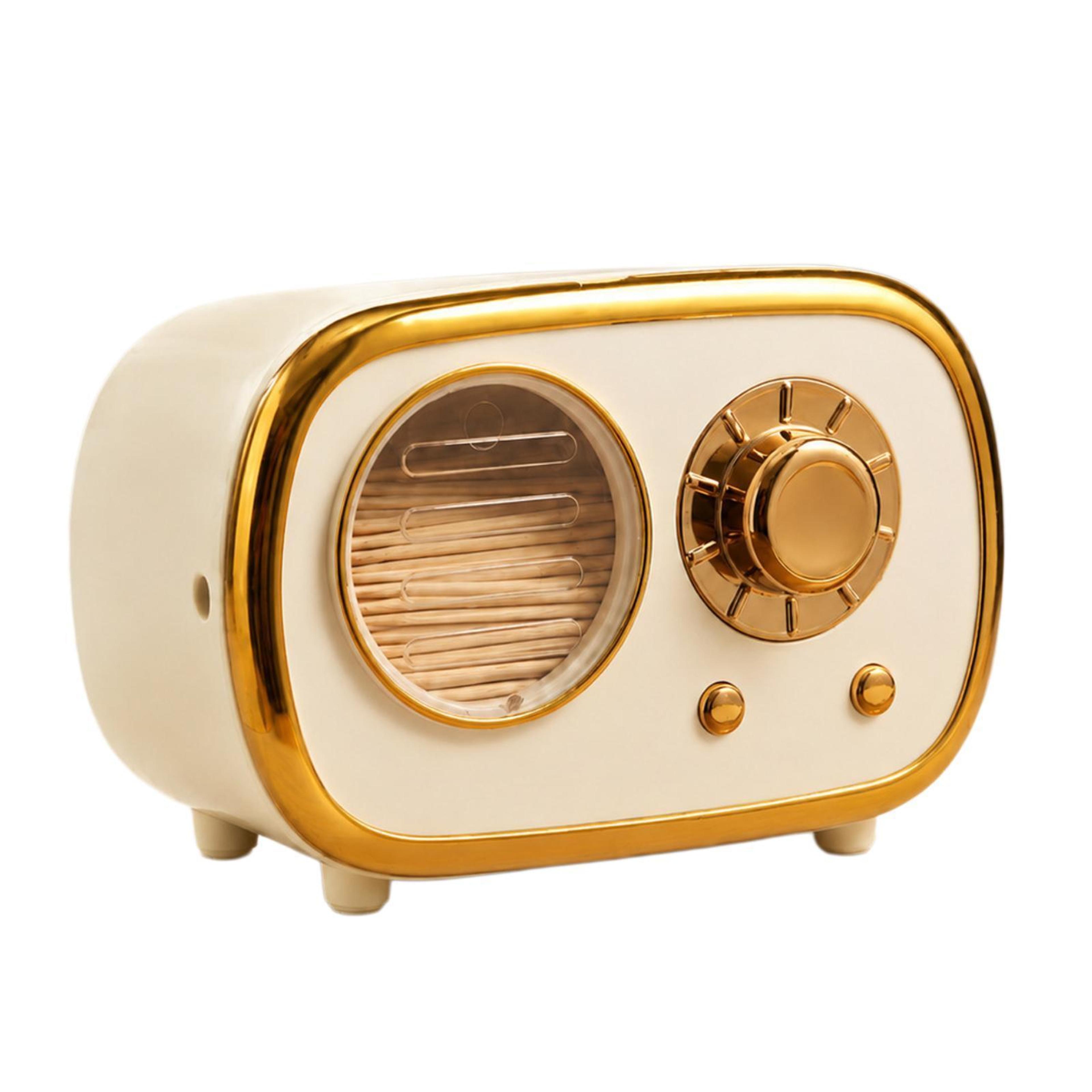 Vintage Radio Toothpick Holder With Dustproof Storage And Shake Dispenser 1