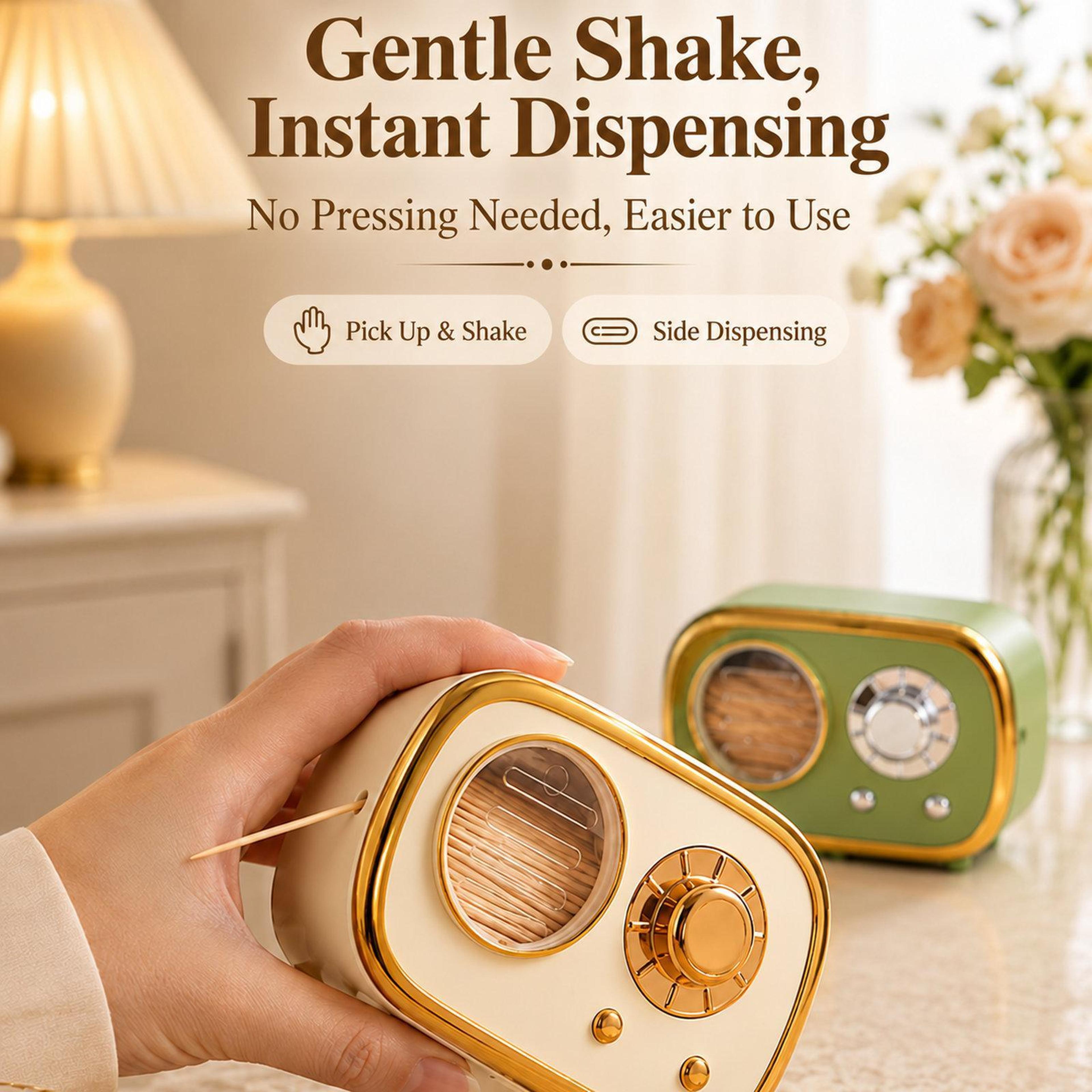 Vintage RadioShaped Toothpick Holder With Dustproof Storage 2