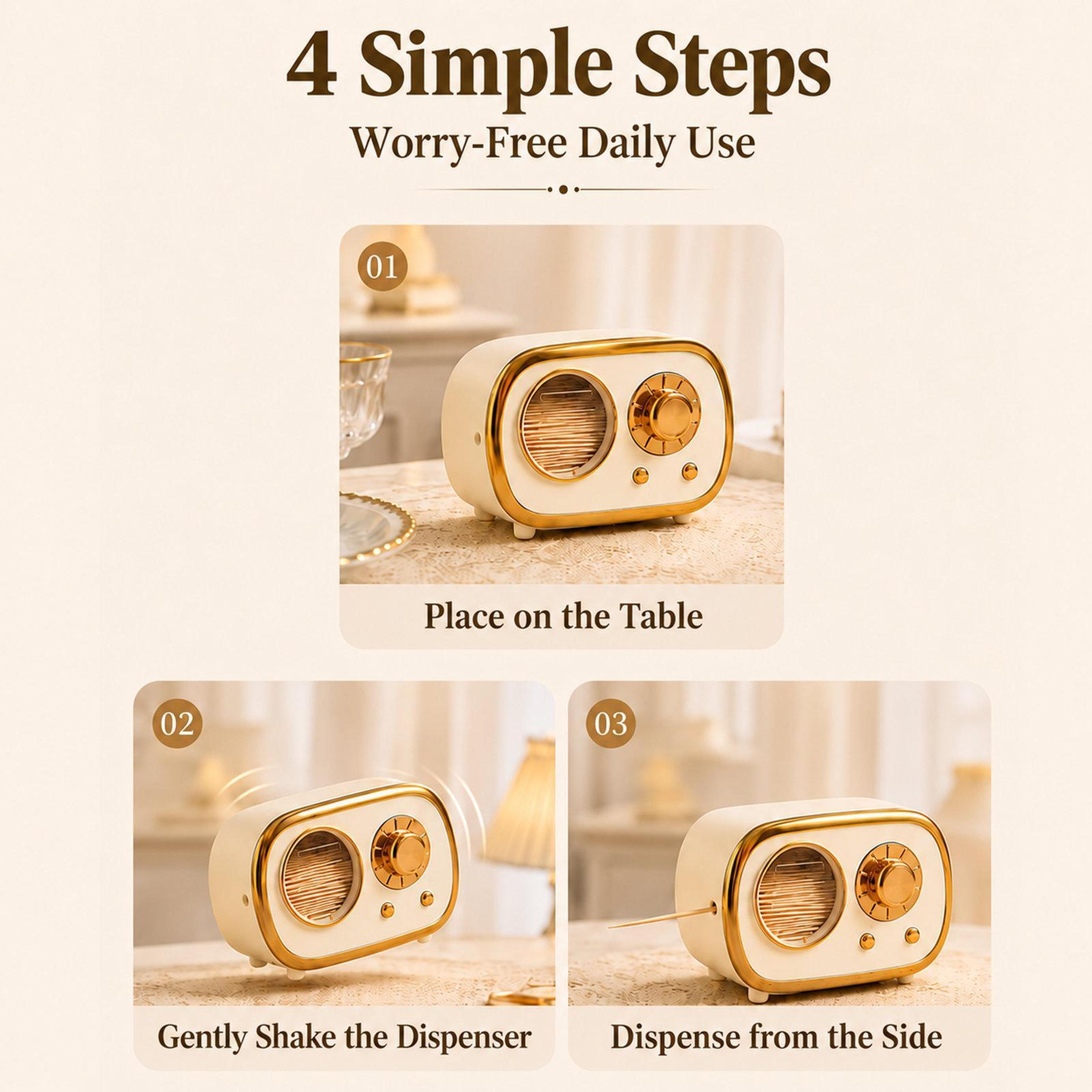 Vintage RadioShaped Toothpick Holder With Dustproof Storage 4