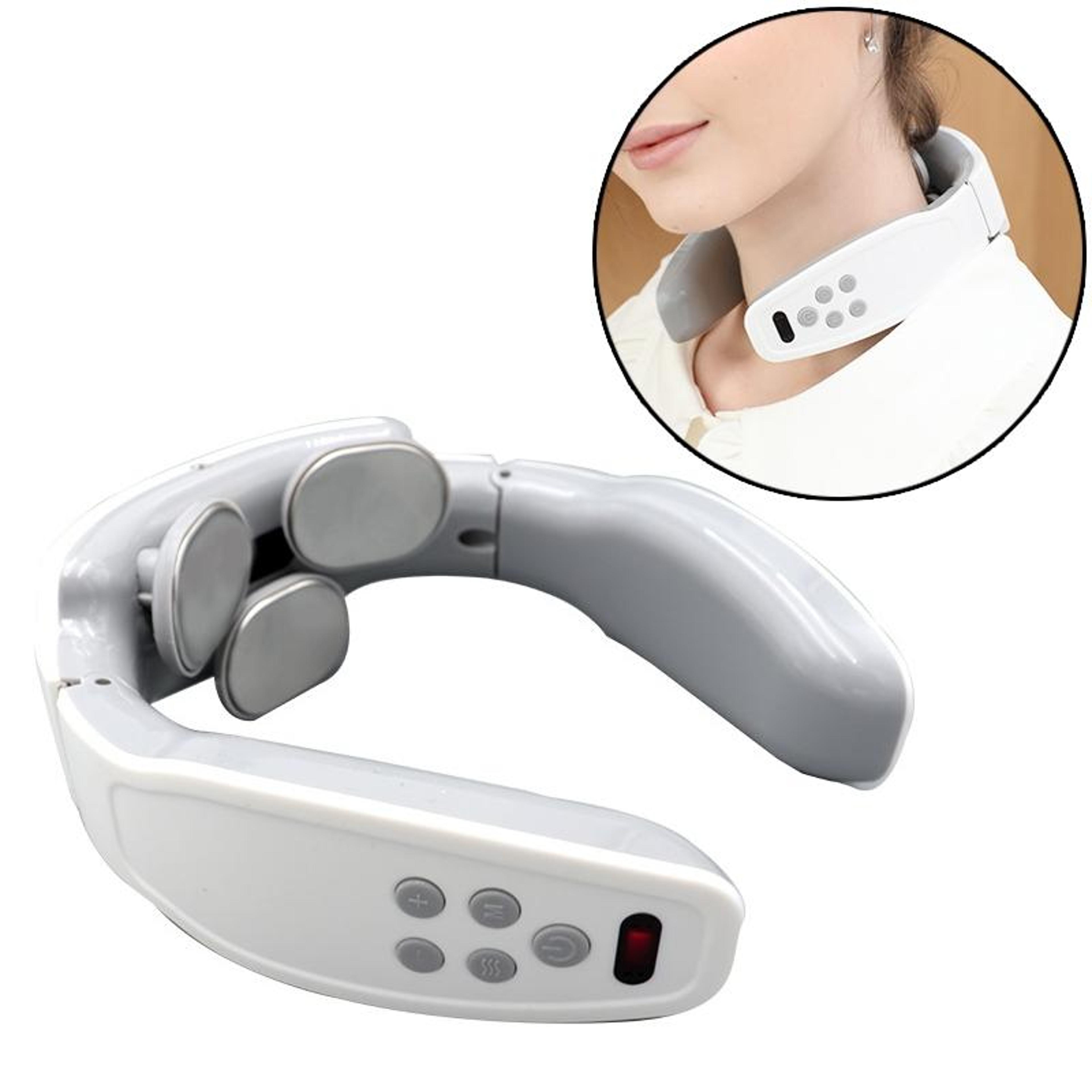 rechargeable electric pulse neck massager with 5 massage modes and 9 intensity levels