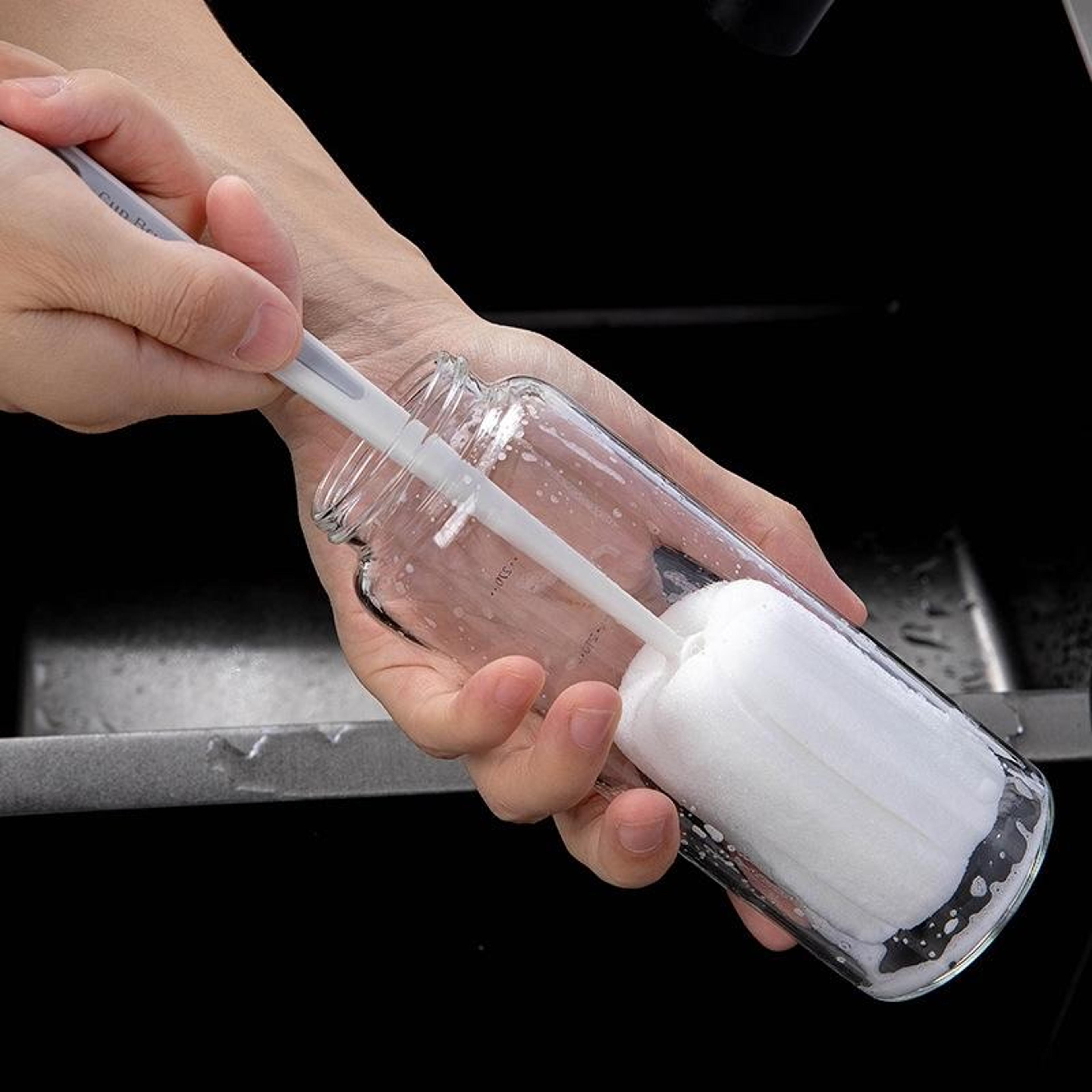 Long Handle Baby Bottle And Cup Cleaning Brush With 6Leaf Sponge Head 6