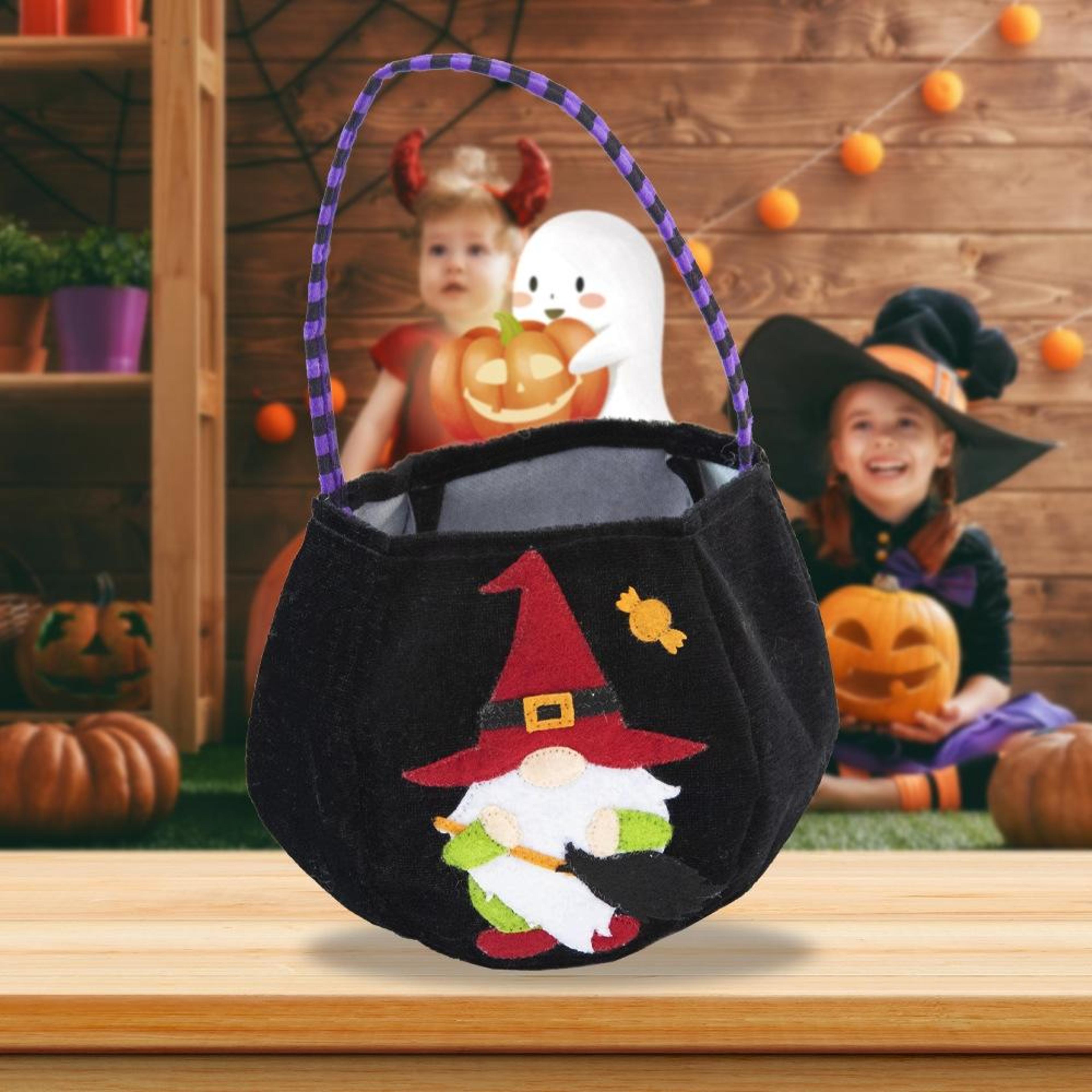 Halloween Candy Gift Bag With Soft Velvet Fabric And Festive Design 6