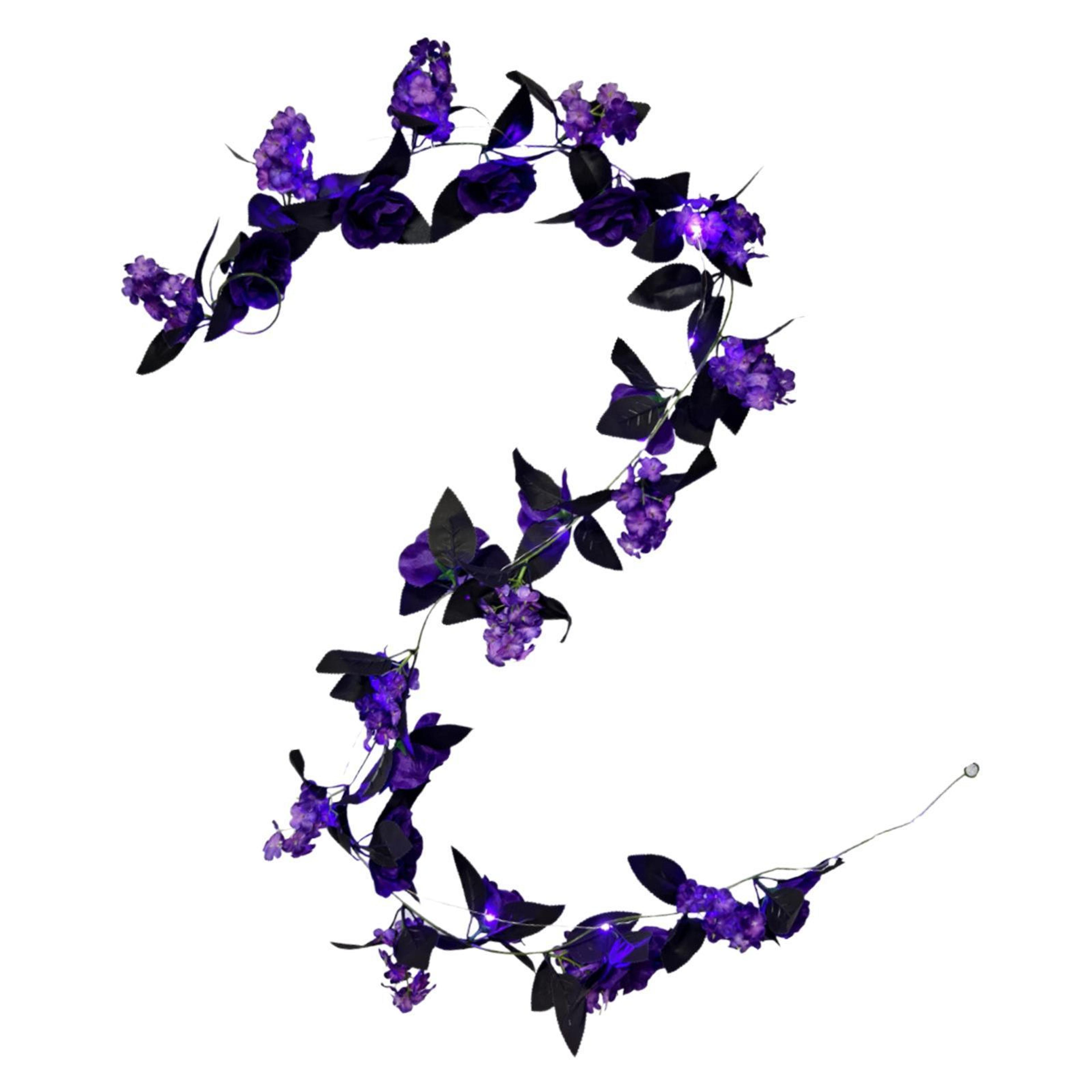 Halloween Light Up Artificial Rose Garland With Flexible Winding Vine 6