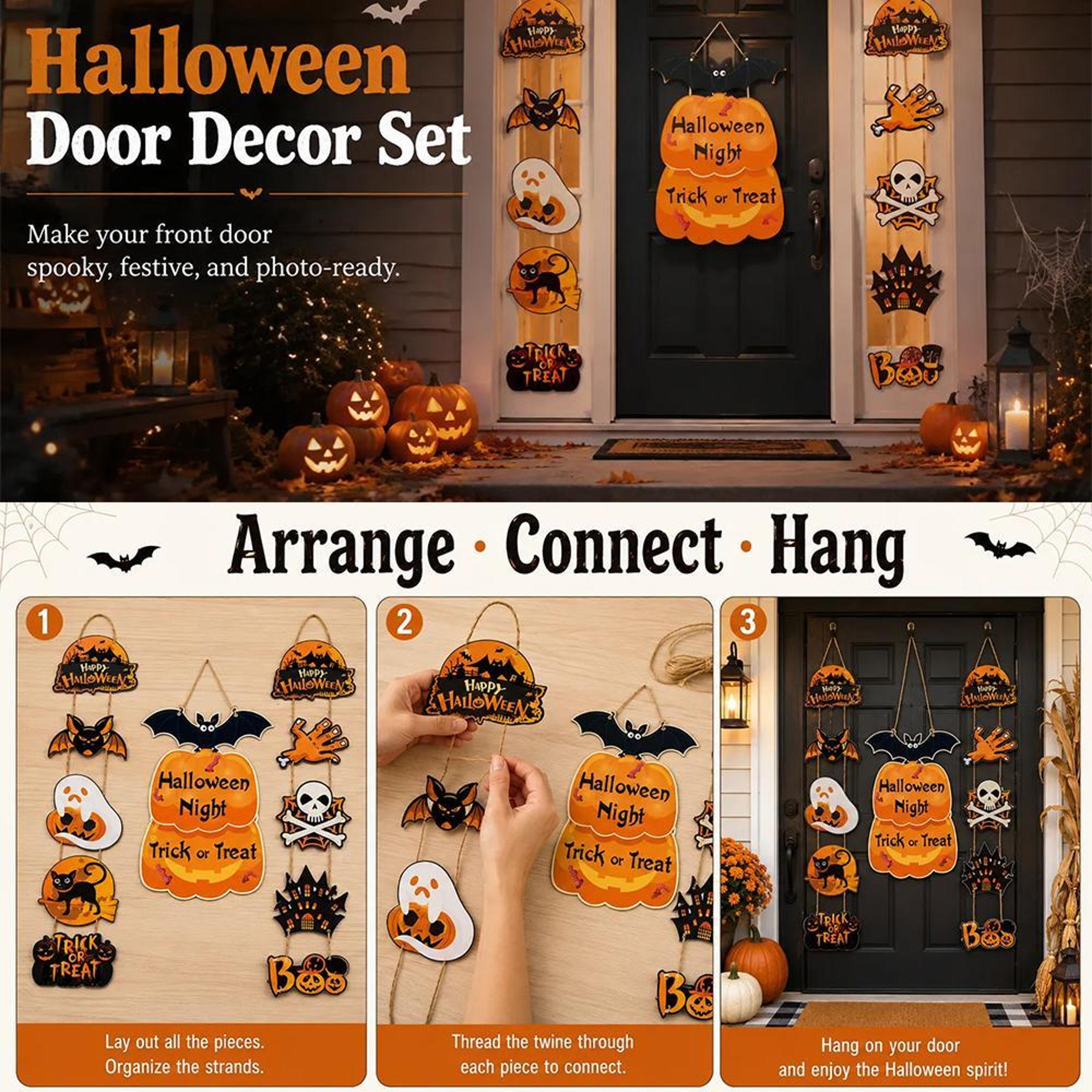 Halloween TrickorTreat Door And Window Hanging Decoration Kit 5